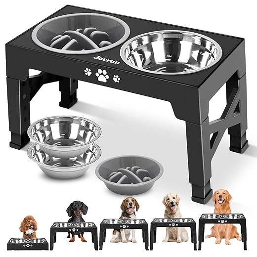 Adjustable Elevated Dog Bowls for Pets