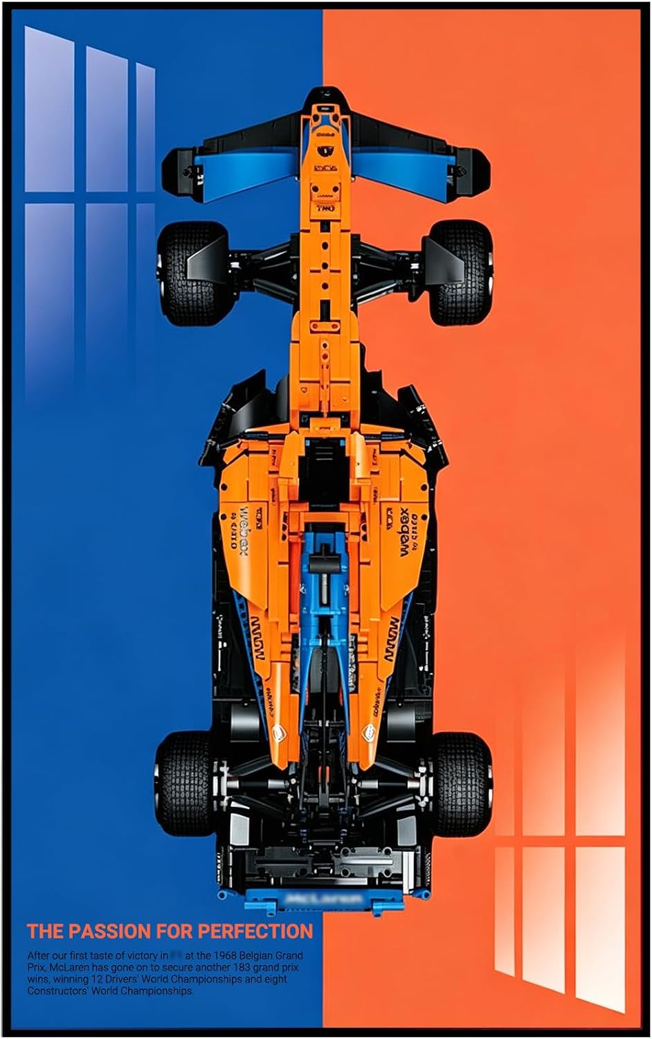 Wall Mount Display Board Compatible with Lego Technic Porsche 911 RSR Race Car 42096 – Decorative Wall Mount for Lego Car Model, Gift for Porsche Fans (Wallboard Only, Car Not Included)