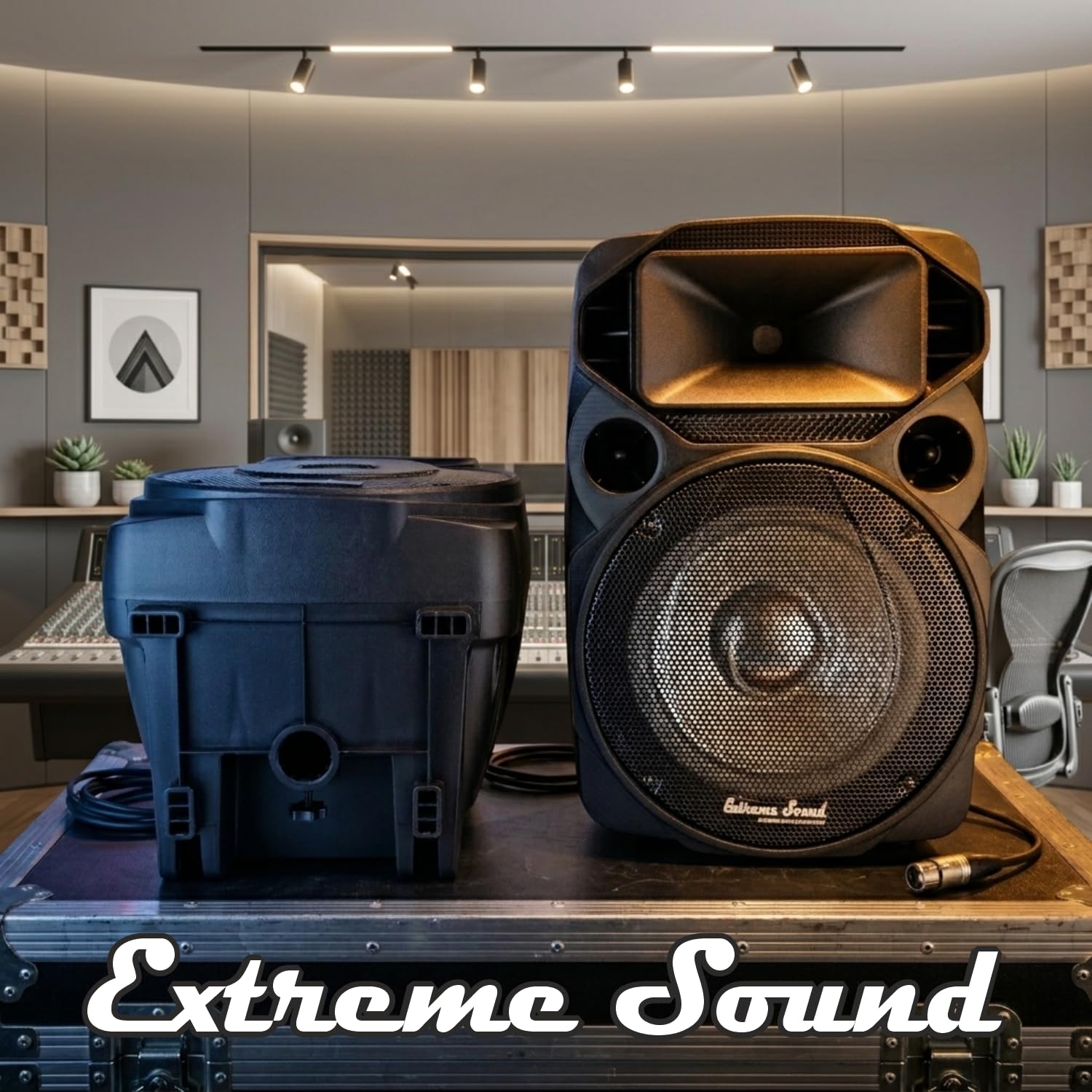 Extreme Sound Coppia Casse Audio Attiva e Passiva DJN 12 con coppia Microfoni Wireless,Bluetooth, 2000W Potenza Musicale - Perfette per Karaoke, Feste ed Eventi - Altoparlanti da 31 Cm, luci led