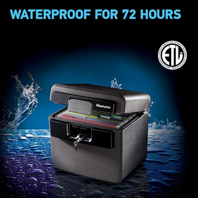SentrySafe Fireproof and Waterproof Safe - Secure storage for trademark documents and legal papers
