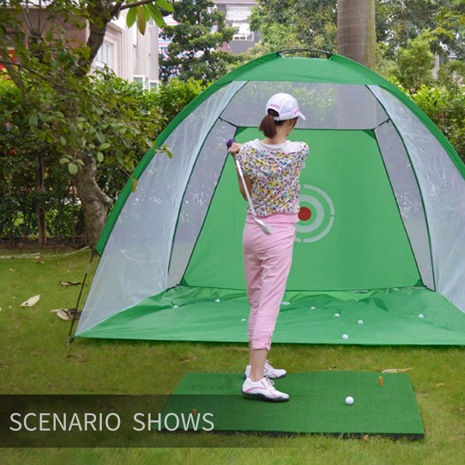 Tappetino da Allenamento Golf Portatile in PP Verde per Casa