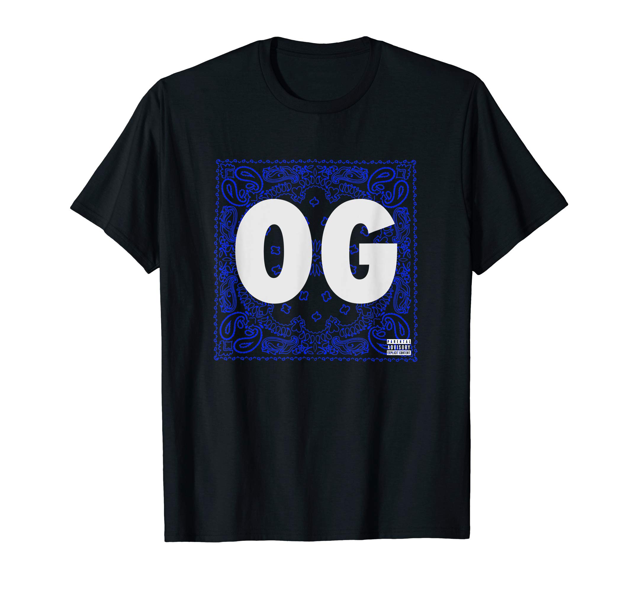 Amazon.com: OG TShirt Blue Bandana Print East Los LA