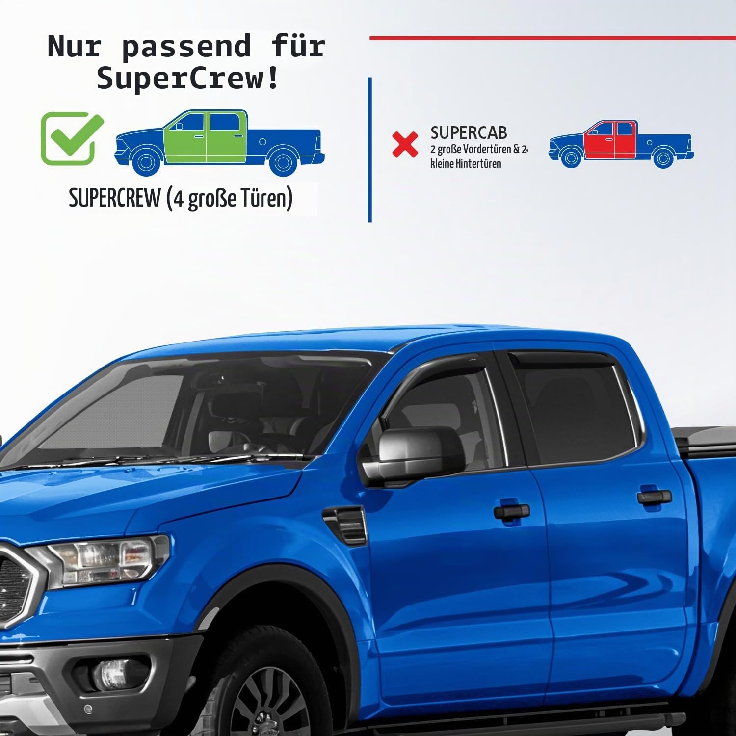 Goodyear Windabweiser für/kompatible mit Ford Ranger 11-22 - Kanal 4 St.