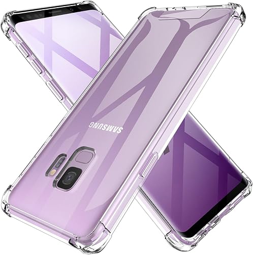Miniatura 7 de KIOMY Funda transparente con purpurina para Samsung Galaxy S9, fundas de lujo brillantes y brillantes con 4 esquinas, a prueba de golpes, cubierta