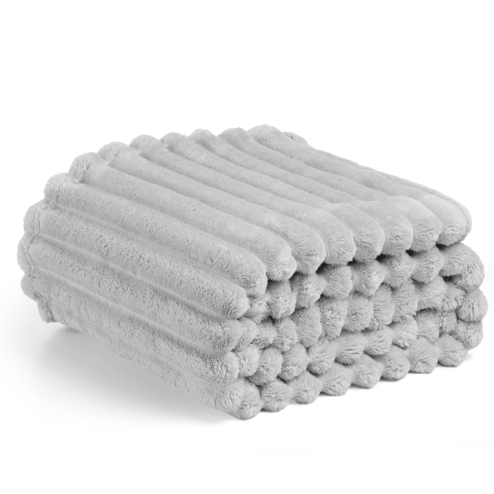 Plaid polaire en flanelle gris 150x200 cm pour canapé et lit douillet