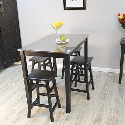 Miniatura 5 de Carolina Chair & Table Cambell - Mesa de barra de acero inoxidable para mostrador, color negro antiguo