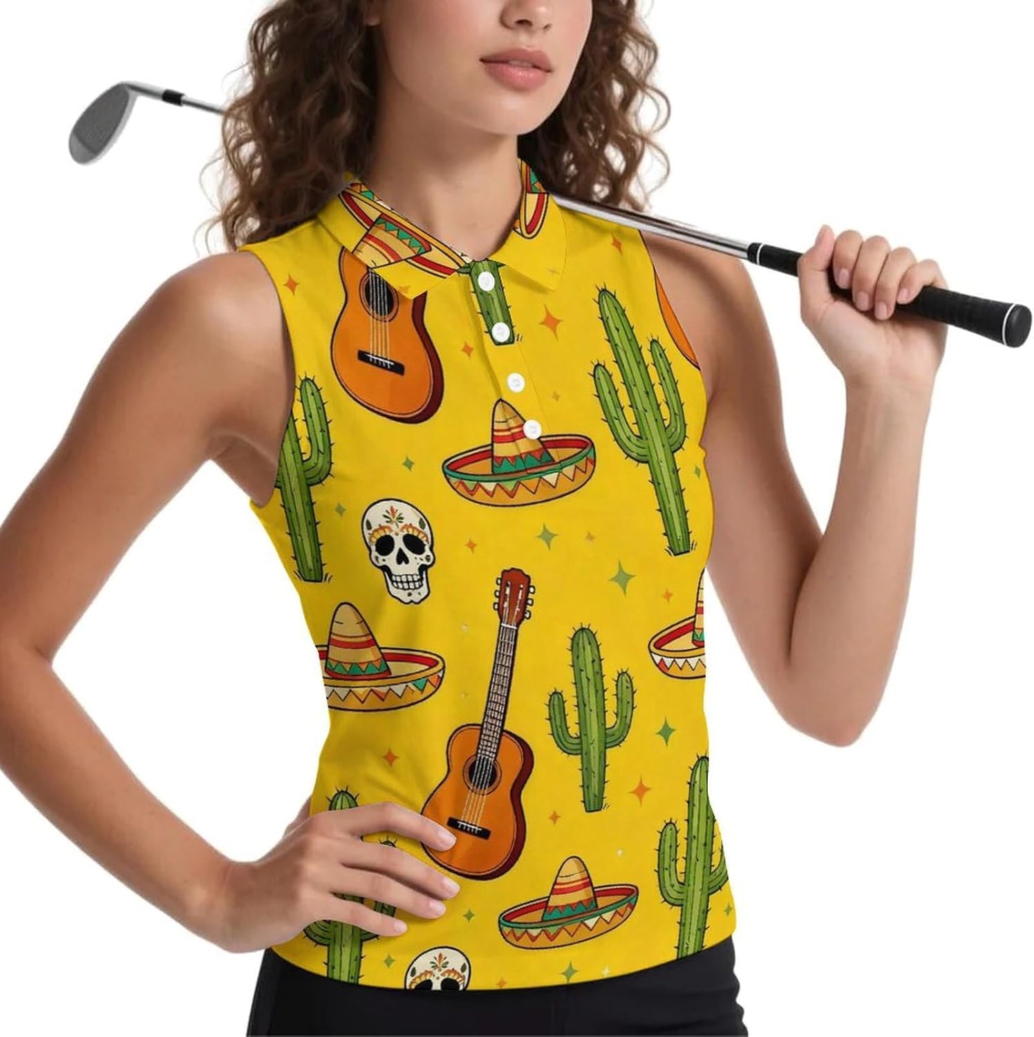 Women's Sleeveless Polo Shirt Quick Dry Athletic Tank Top for Golf Tennis Gym