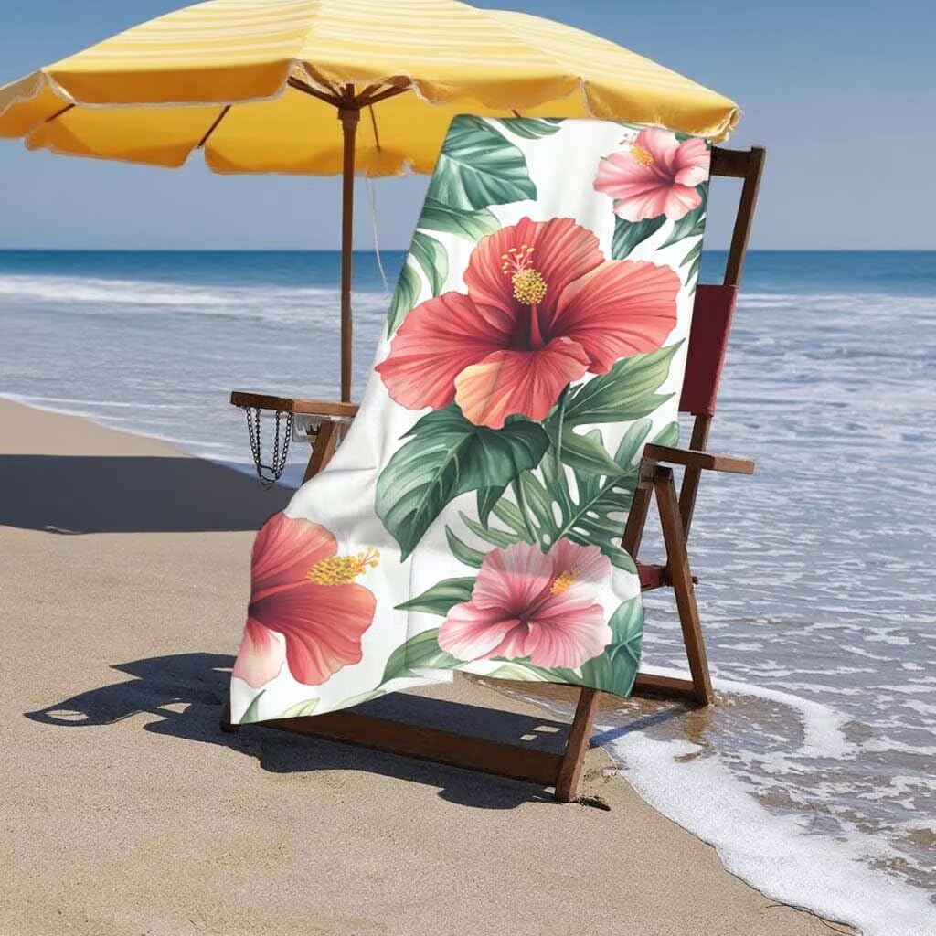 Telo Mare XXL 220x100cm/35x70cm, 2 Set Telo Mare Microfibra Moderno Asciugamano Palestra Uomo, Antisabbia, Leggero, Asciugatura Rapida, Teli da Spiaggia Grandi Accessori per Camping Natation Yoga D-66