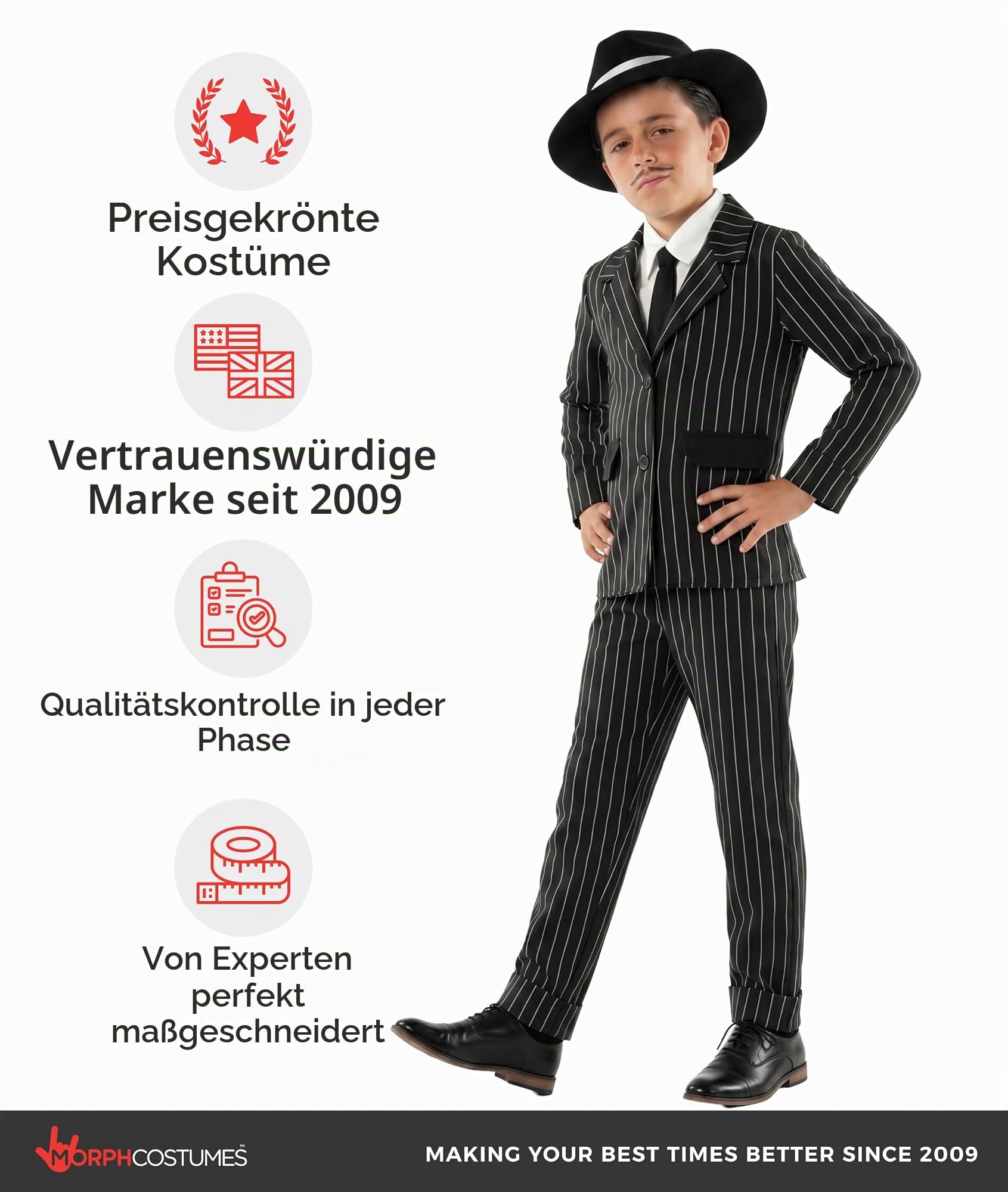 Fun Shack Gangster Kostüm Jungen, 20er Jahre Halloween Kostüm Jungen
