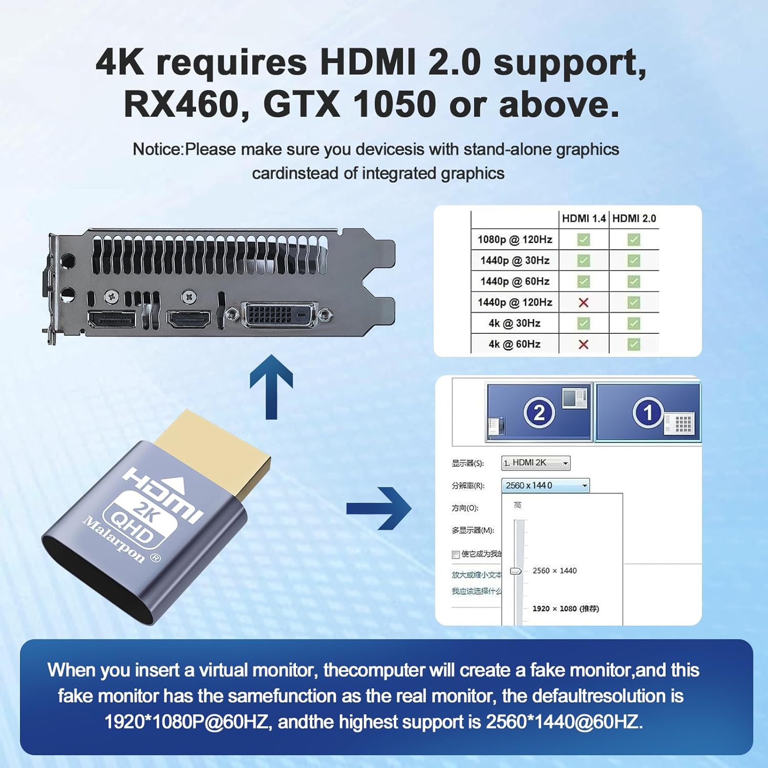 HDMI Dummy Plug fit-Headless Display Emulator DDC EDID Headless Ghos with Windows Mac OSX Linux Great for Graphics Acceleration Support 1920x1080@60Hz 3P - Image 4