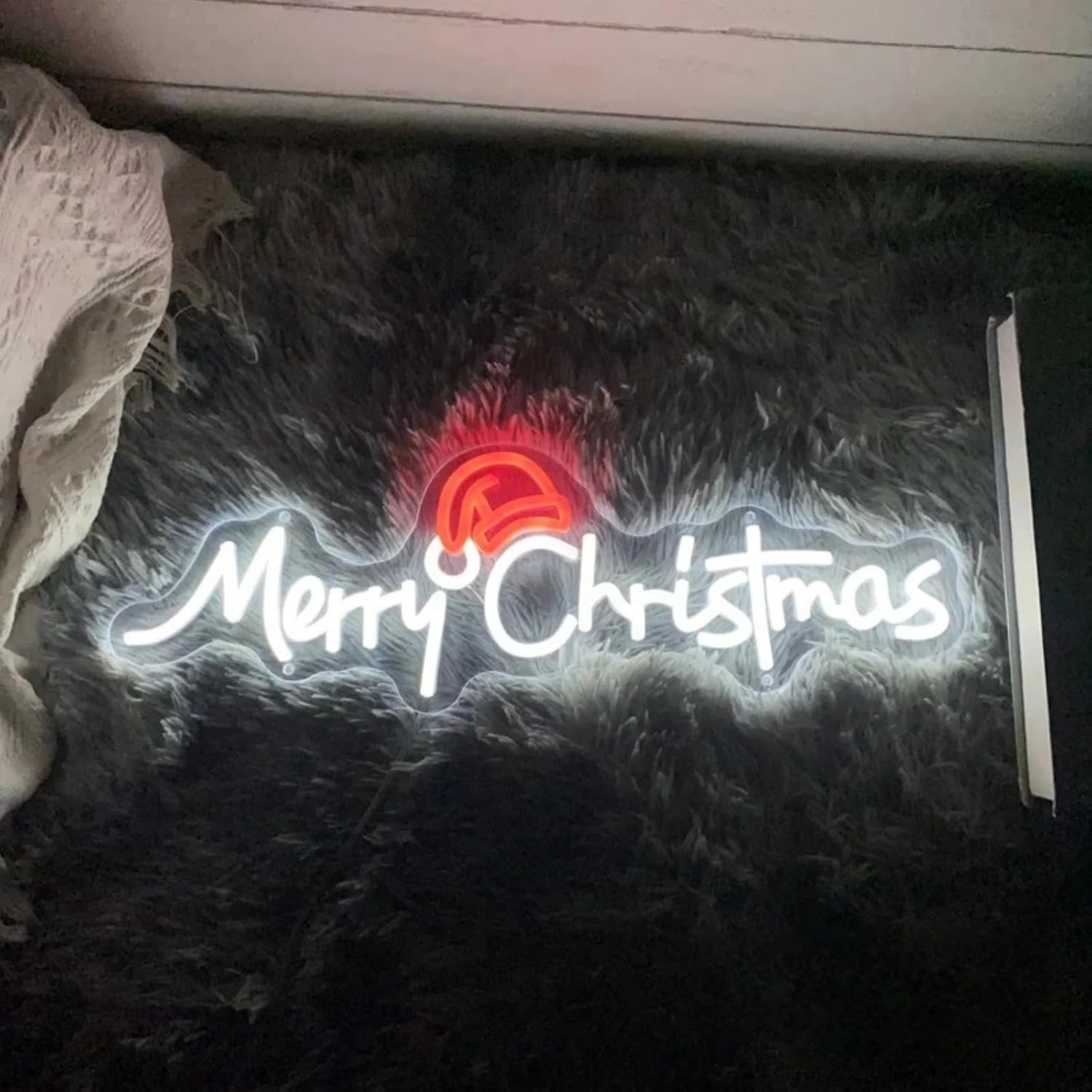 Merry Christmas Hat Neon Sign, Custom Santa Claus LED Neon Light Sign, Home Bedroom Shop Bar Party Wall Decor, Christmas Gift Kids' Bedrooms, Holiday Parties, Bars, and Clubs, Xmas Decor, Holiday Sign