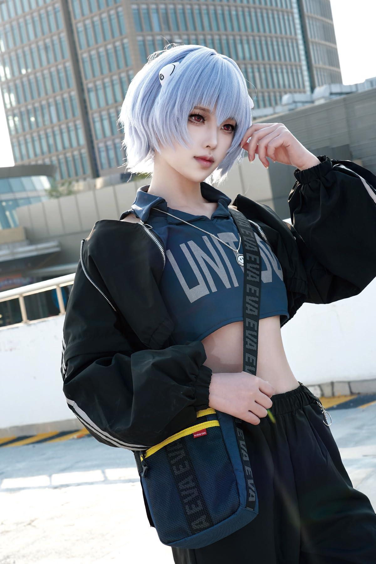 FIREFIRST x RADIO EVA Evangelion Mini Bolso Cruzado Bolso De Hombro | Minibolso Cruzado Eva; Colaboración Oficial; Bolso Ligero Para Cosplay; Ideal Para Escuela, Excursiones, Viajar