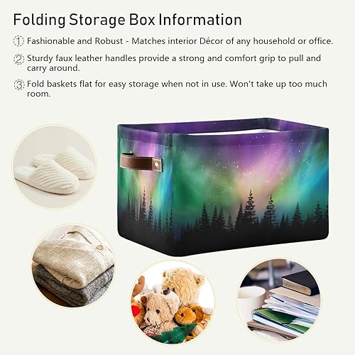 Miniatura 6 de AUUXVA Cesta de almacenamiento abstracta con patrón de teñido anudado, caja de almacenamiento de lona duradera plegable para juguetes, cesta