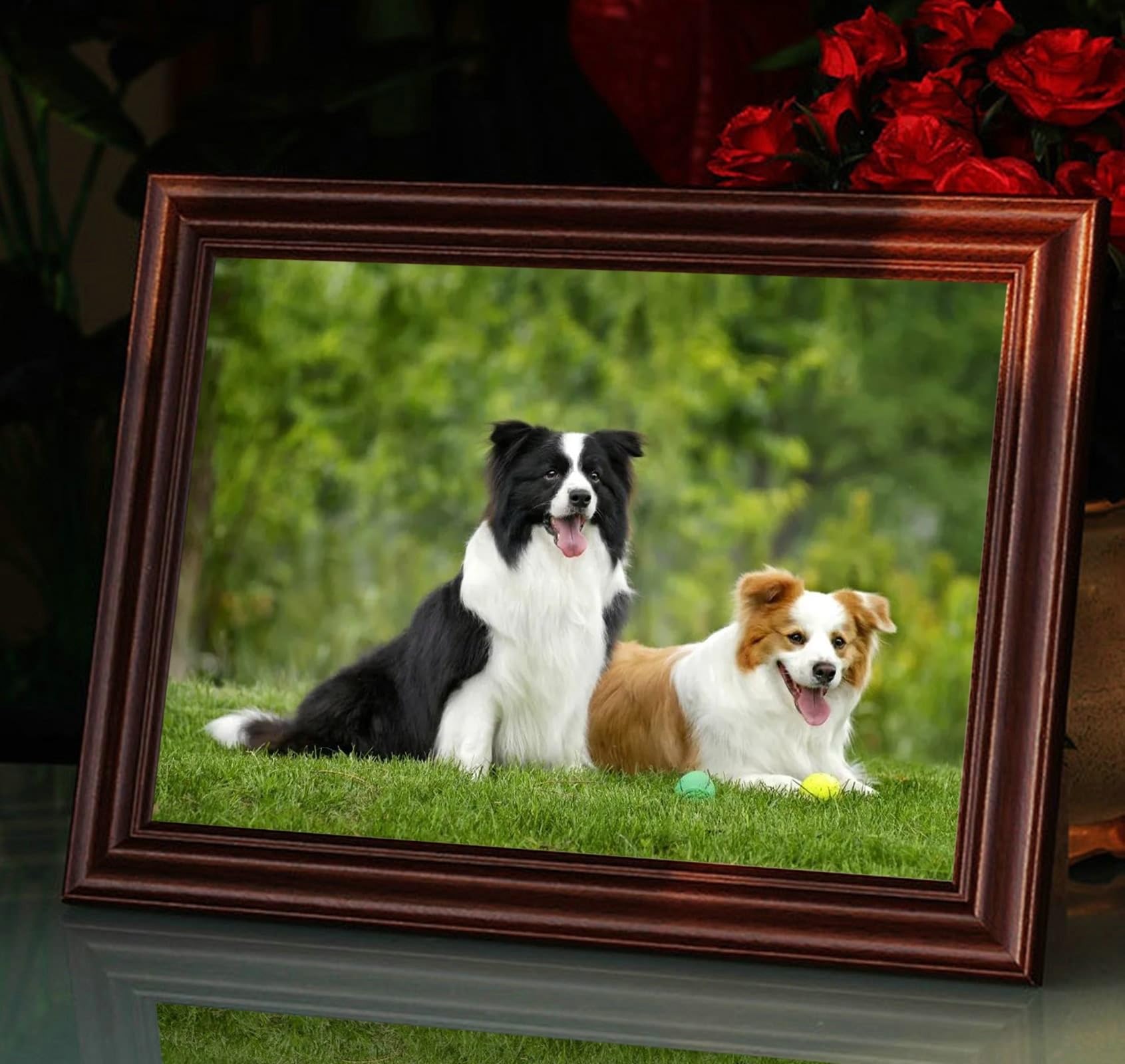 Fotorahmen MDF, Rechteck Walnussholz Bilderrahmen 26.67X38.1cm Wand Picture Frame für Fotos, Bilder, Poster Horizontal & Vertikal Anzeige