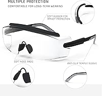Vista 6 de Gafas de seguridad antivaho Gafas de seguridad sobre gafas protectoras con lentes antiarañazos ajustables
