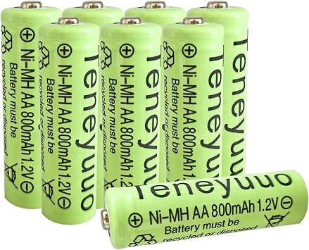 8 Pack Rechargable Solar Batteries AA 1.2V 800mAh NI-MH Pre-Charged Double A Battery for Landscaping Light, Outdoor Solar Flowers Ligths