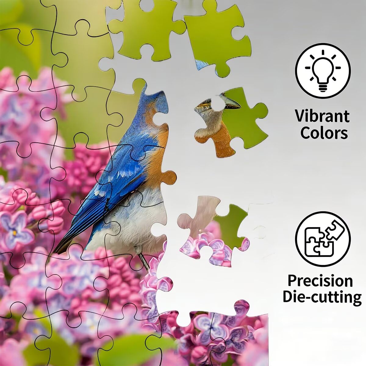 Puzzle 1500 elementów dla dorosłych, puzzle 1500 elementów ptaków, puzzle kwiatowe dla dorosłych z wykwintnym pudełkiem do pakowania, gry edukacyjne, duże drewniane puzzle na prezent dla kobiet