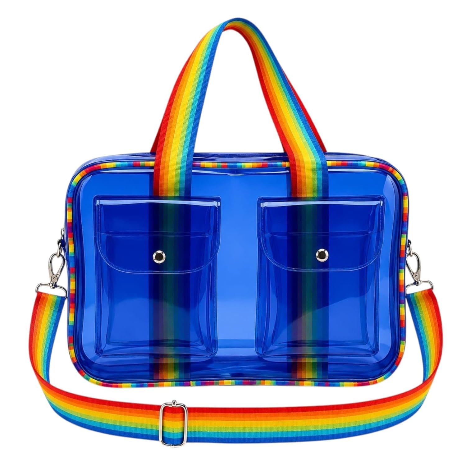 Transparent Jelly Tote Bag, Stylish PVC Waterproof Handbag for Women & Girls, Lightweight Travel & Gym Carry Bag, Daypack for Teens & Kids - Cute Travel, Beach & Casual Carry Bag, Pack of 1 Pcs-image-3