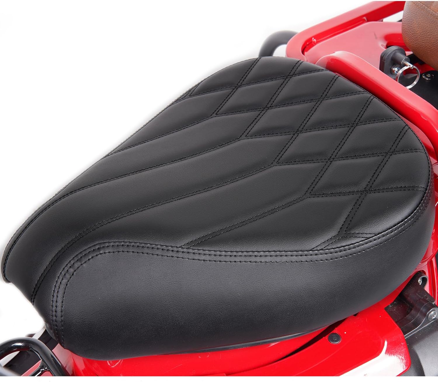 Motorcycle Leather Front Driver Seat Rider Solo Seat Cushion Pad Compatible with CT125 Trail 125 Hunter Cub 2020-2025 Replacement Custom Seat Accessories,Black