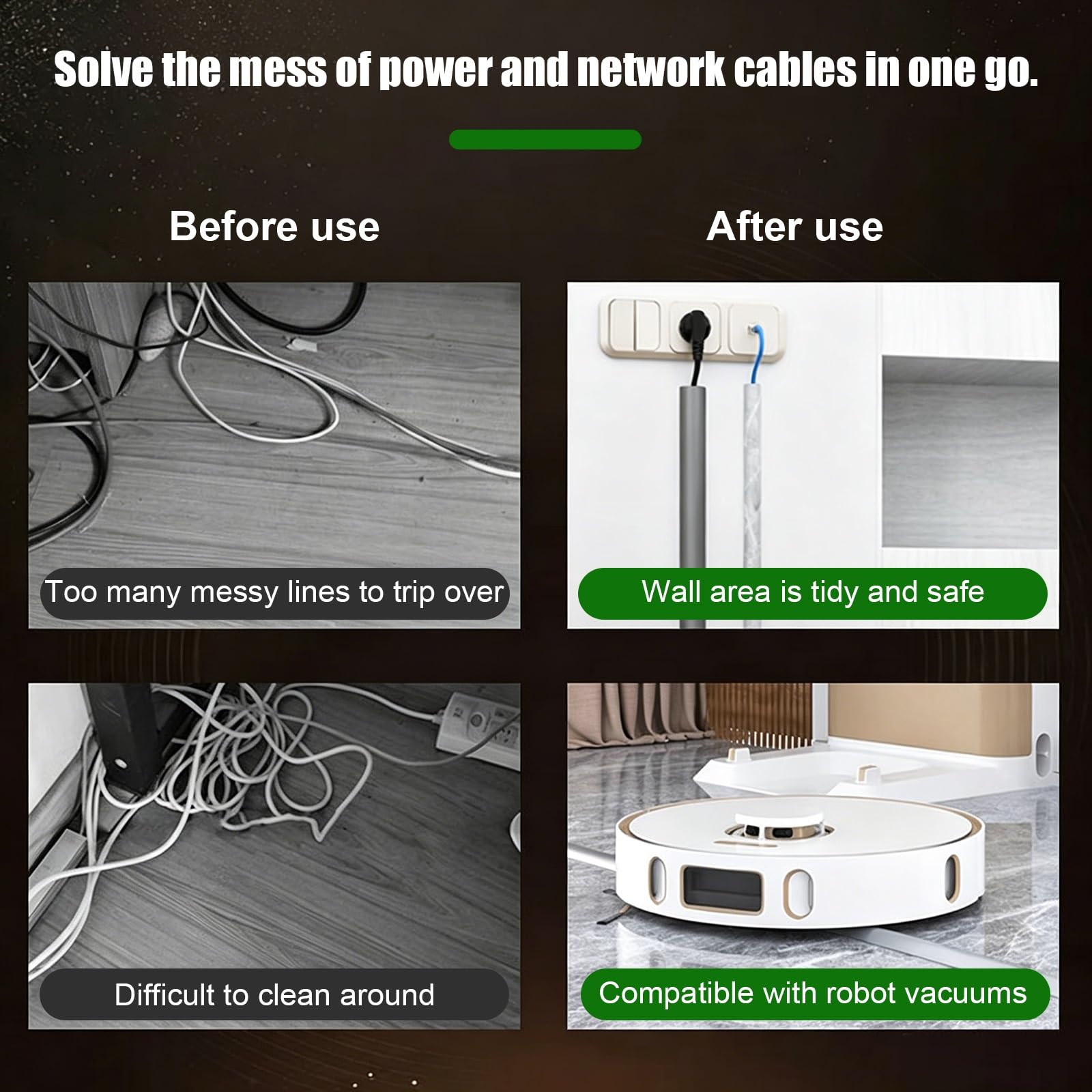 Canaletas para Cables Pared, de Aleación de Aluminio de Alta Resistencia, Múltiples Opciones de Tamaño para Uso en el Hogar(115x28mm/4.5x1.1in)
