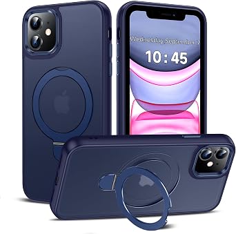 LeYi for iPhone-11 Case Blue, with Stand for Magsafe [ Kickstand Ring Holder] Cover Funda para i Phone iphone11 Women Man Magnetic Rugged Military Grade Protective Slim ipone 11case, Navy Blue