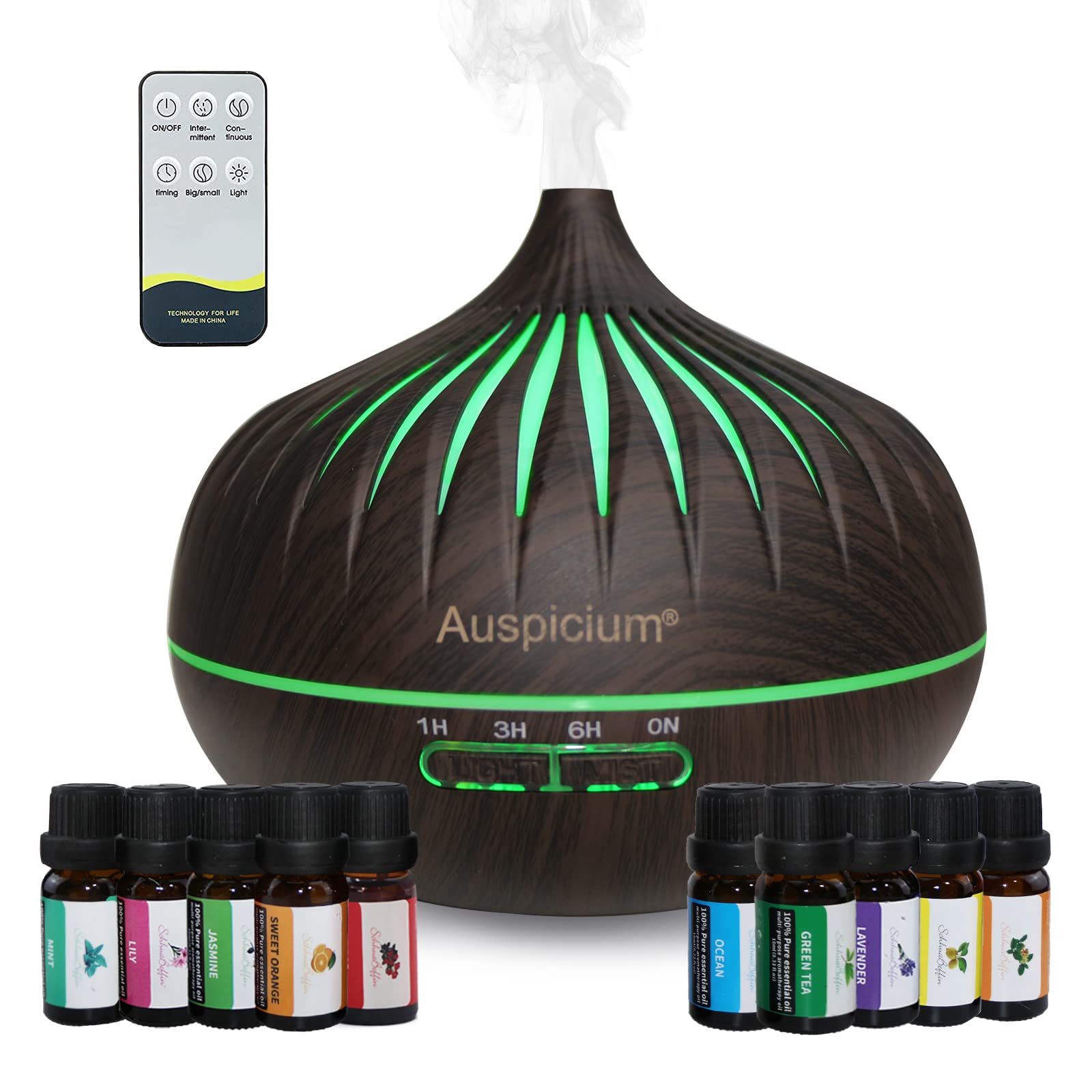 Aroma Diffuser 500 Ml Mit Fernbedienung | 7 Farben LED & Timer | Ultraschall Luftbefeuchter BPA-frei