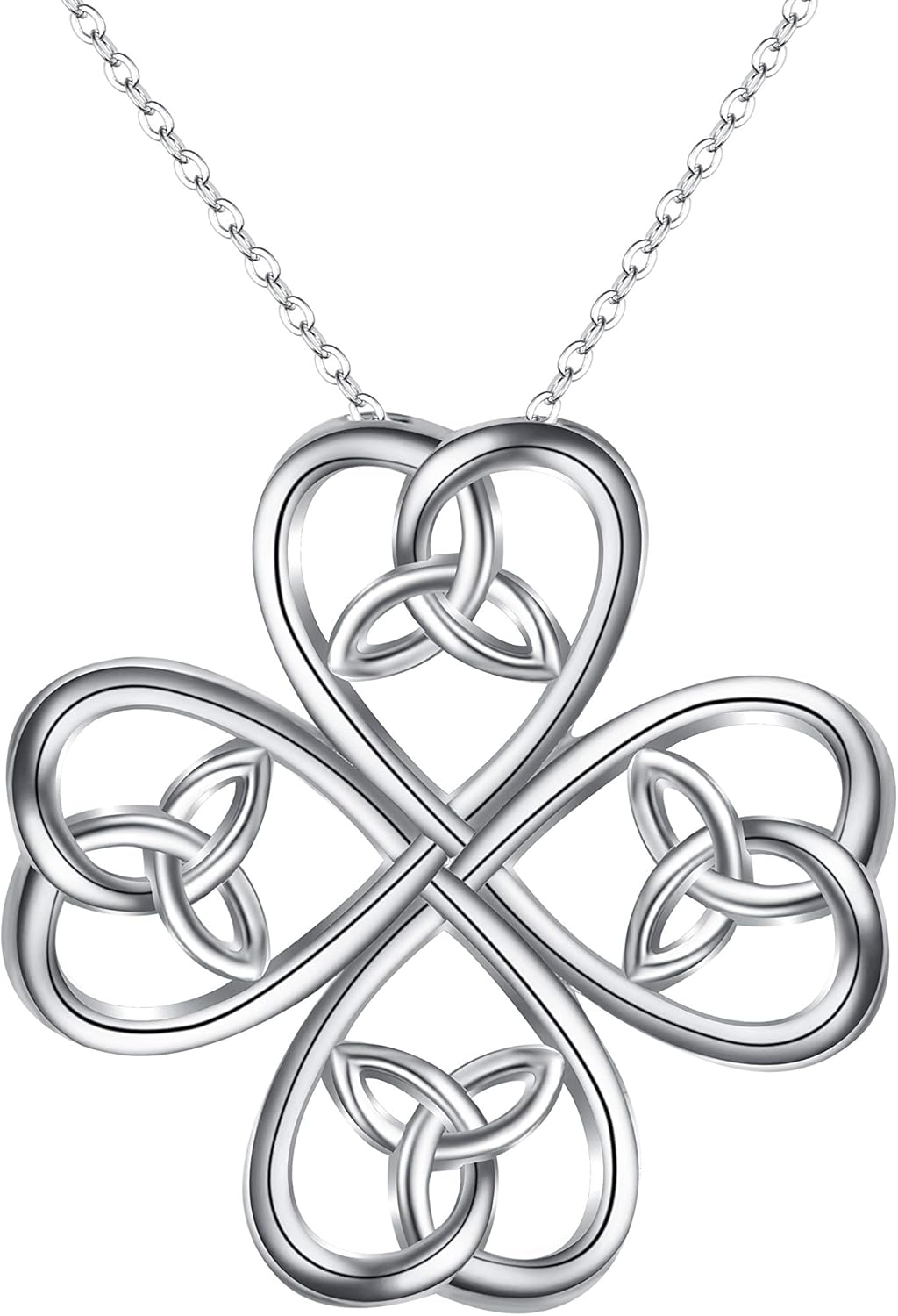 EVER FAITH 925 Sterling Silver Infinity Love Celtic Knot Pendant Necklace Birthday/Mothers Day/Valentines/Christmas Jewelry Gift for Friend Sister Mother