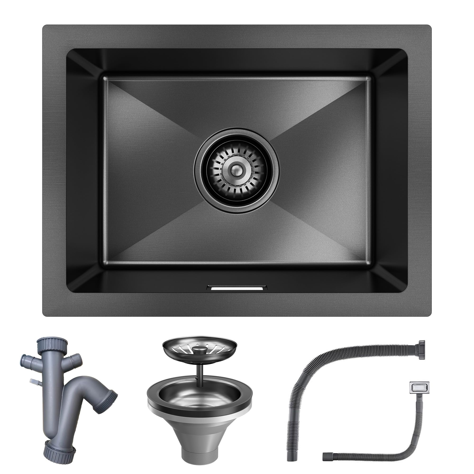 Black Kitchen Sink 40 x 30 cm, Stainless Steel Single Bowl Sink