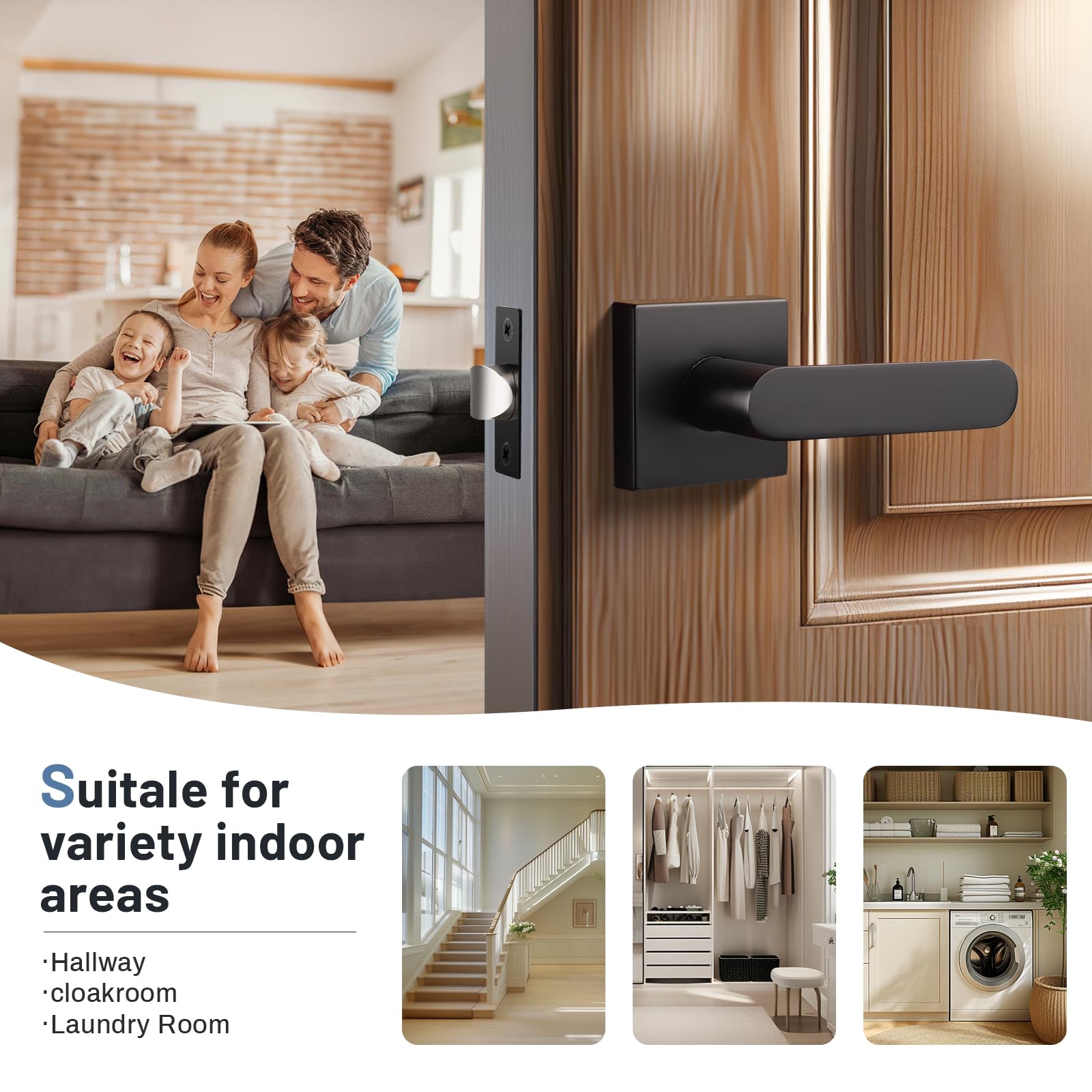 Matte Black Door Handles - Durable & Easy Install -5 Matte Black Door Handles - Durable & Easy Install -5