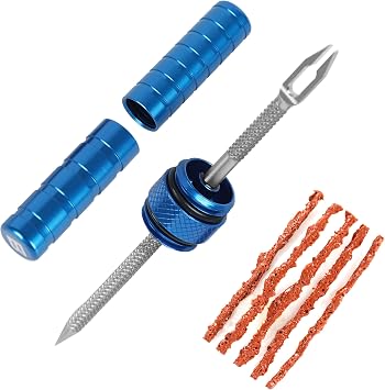 BWSHLF Tubeless Bike Tire Repair Kit for MTB and Road Bicycle Tires, Puncture Kit Include Bacon Strips Embedding Tool Blue