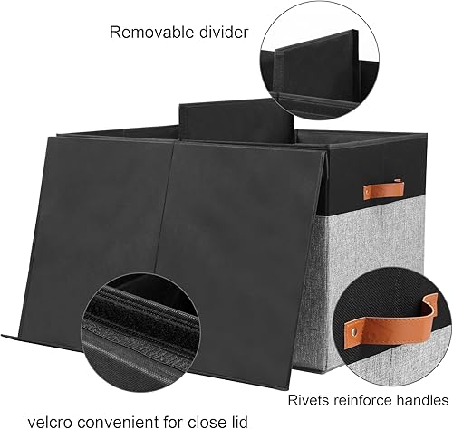 Vista 38 de Caja grande de juguetes con tapa, caja de almacenamiento de juguetes resistente, cesta organizadora con divisores para niños pequeños, niños, niñas