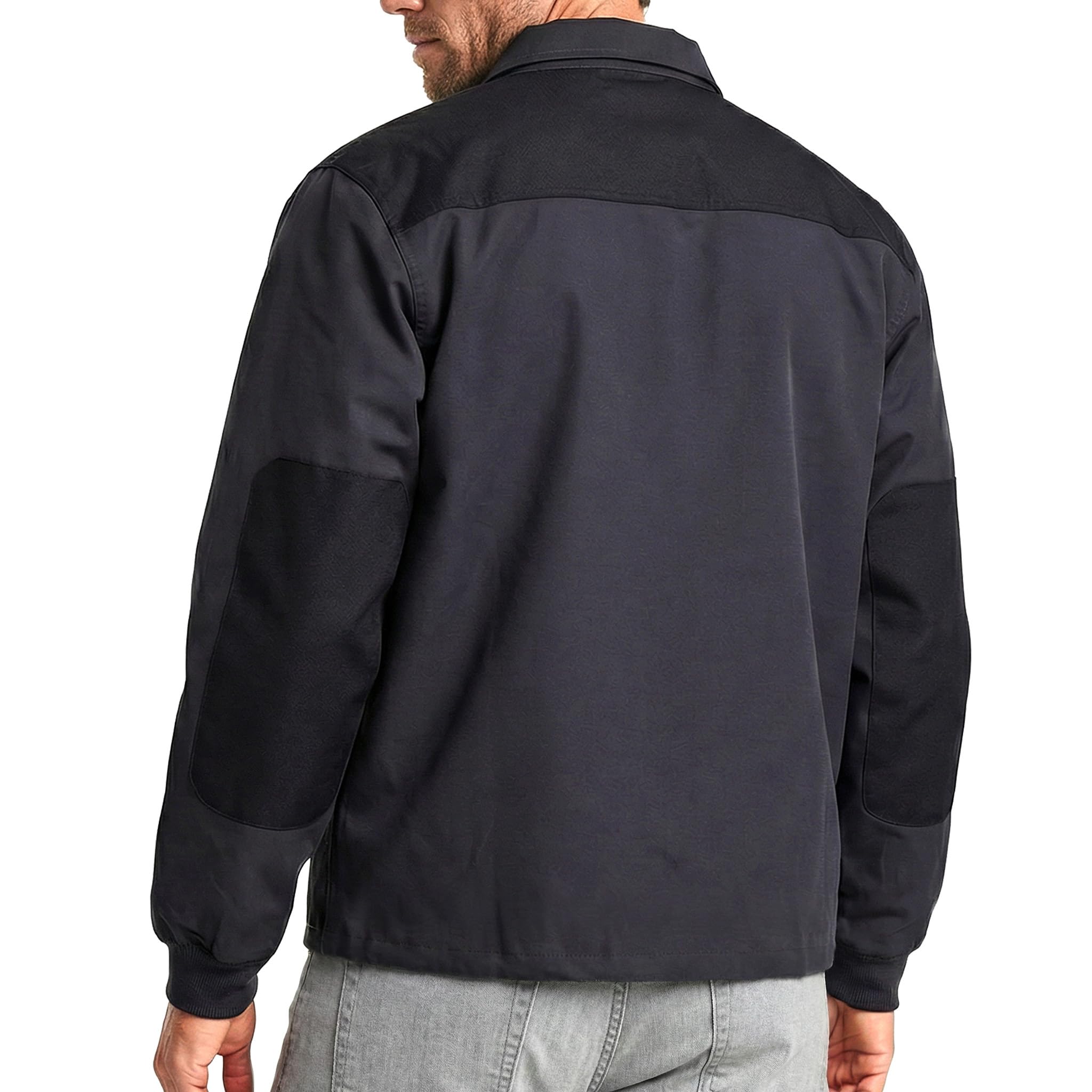 Stenso Kastor Arbeitsjacke Herren 600D Verstärkt 600D-Polyester Teile | Arbeitsjacke Herren mit 600D Verstärkungen zwei Brusttaschen Klettverschluss elastischen Bündchen 600D-Polyester Teile