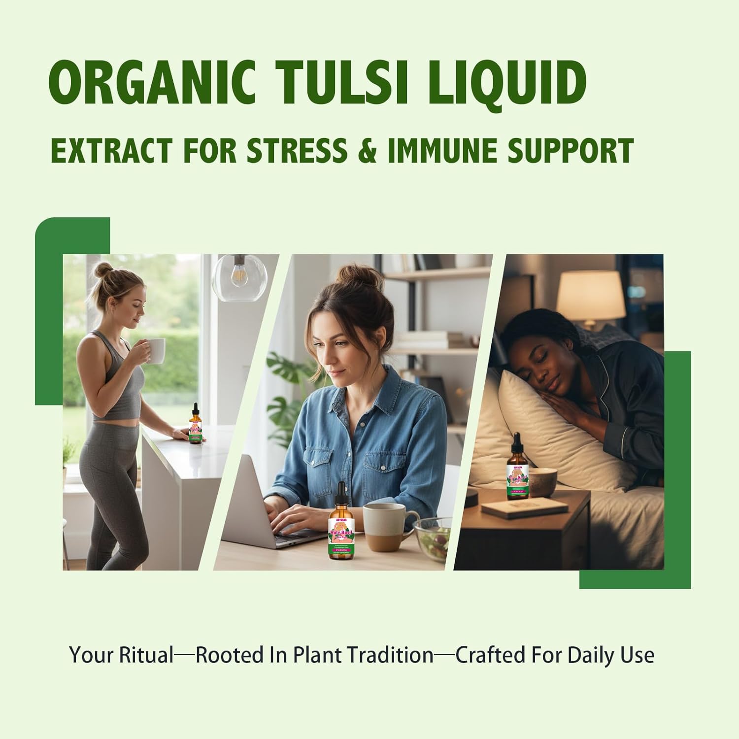 ABYSSUS Holy Basil Liquid Drops – Alcohol-Free Tulsi Tincture with Ashwagandha for Stress Relief | Organic Vegan Non-GMO Adaptogen Supplement 2 fl oz - Image 6