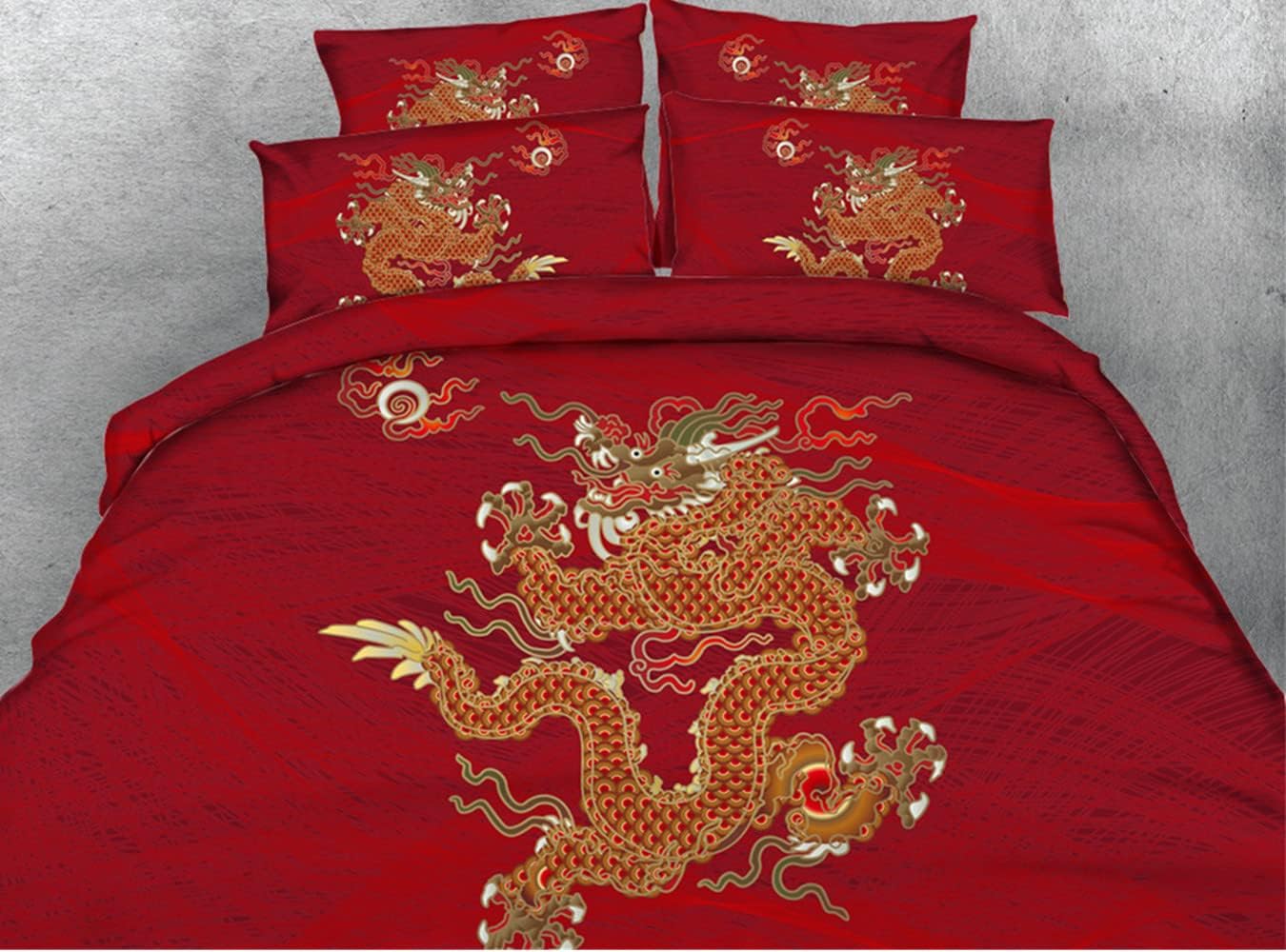 TOPBDHOMES 3Piece Oriental Traditional Dragon Print