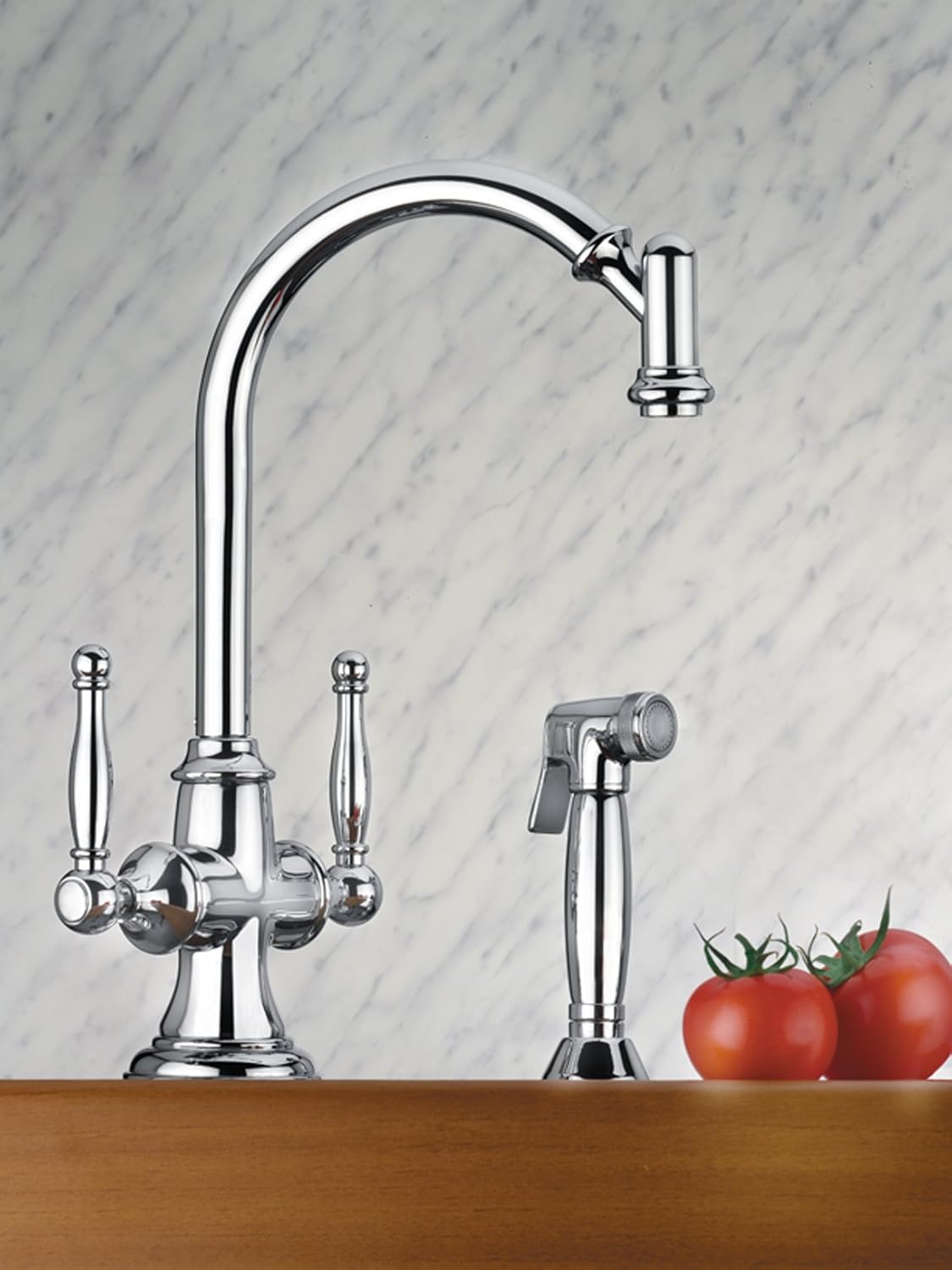 Mico Double Lever Handle Kitchen Faucet w/ Side Spray Principe 7839MB