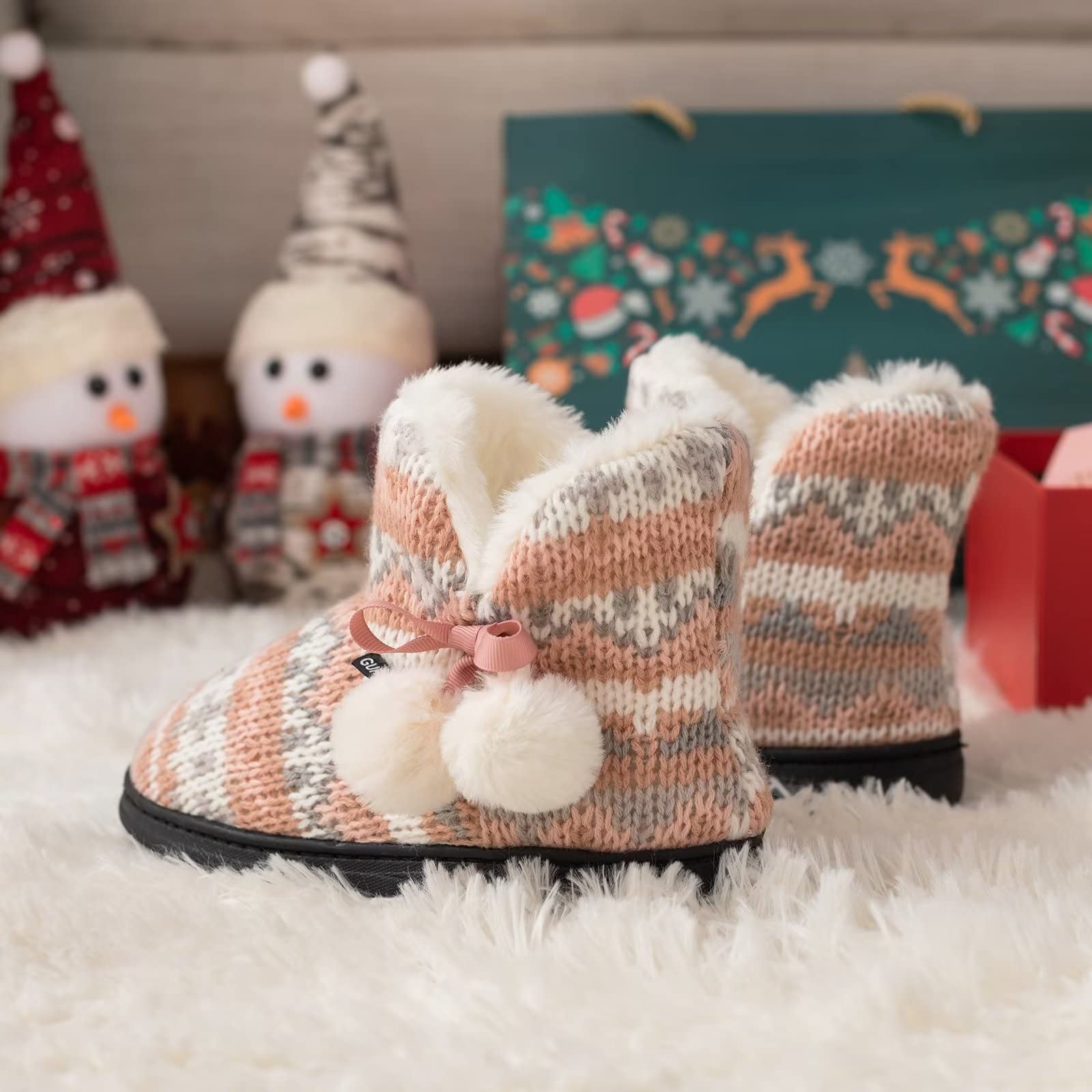 Zapatillas de Estar por Casa para Niños Niñas Invierno Caliente Peluche Pantuflas de Casa