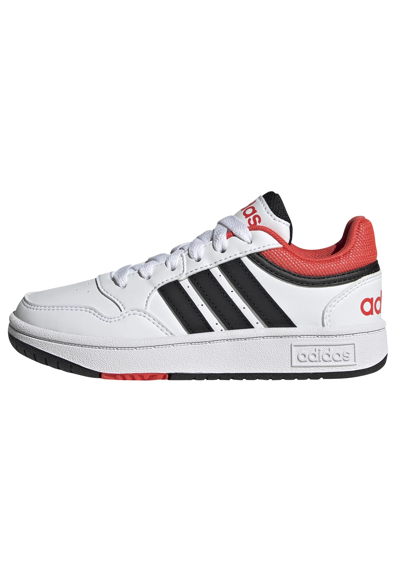 adidas Hoops Shoes, Cloud White/core Black/Bright red, 2 UK