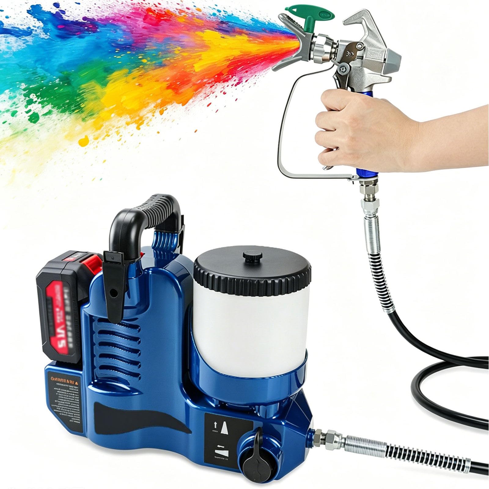 Pulverizador Quick Shot para un alto alcance de 360° y pulverización rápida, ideal para pintura a base de agua y proyectos de bricolaje, diseño eficiente a pilas