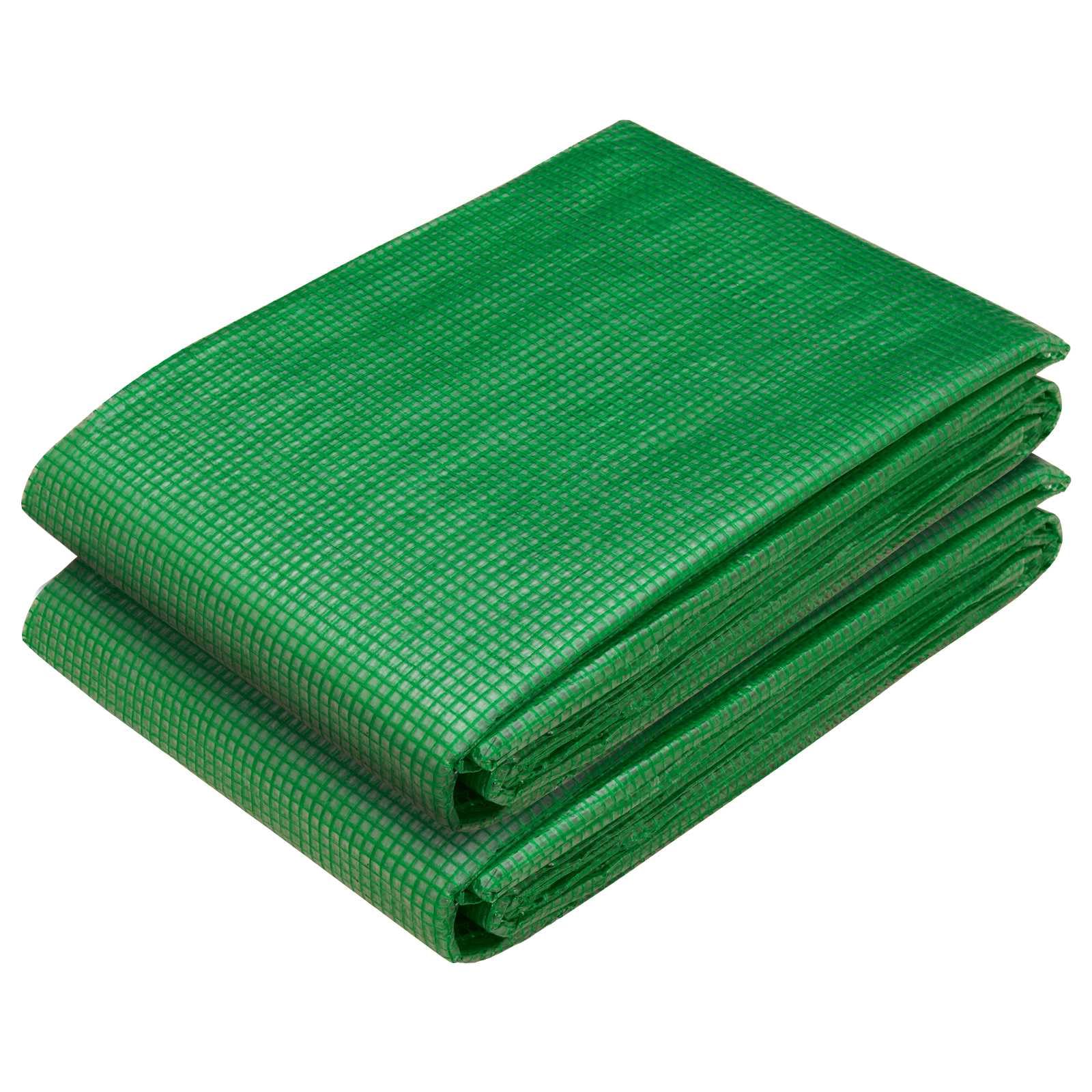 Lona impermeable verde con ojales 1,5 x 5 m para cobertura protectora exterior 2 uds