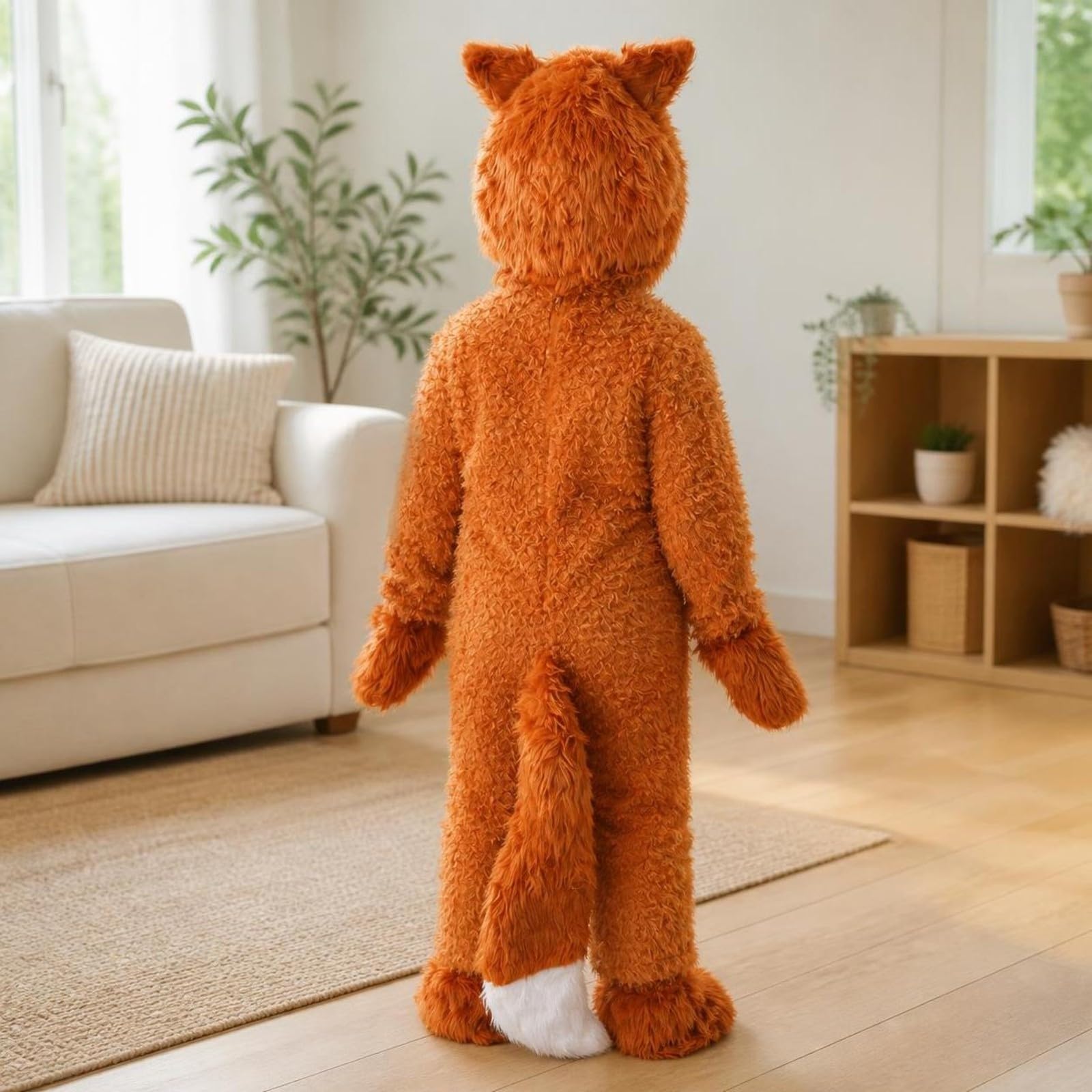 Amagogo Pigiama Intero con Cappuccio | Tessuto Felpato e Soffice, Costume da volpacchiotta con Cappuccio, Tuta Coda, per Halloween, Bambini