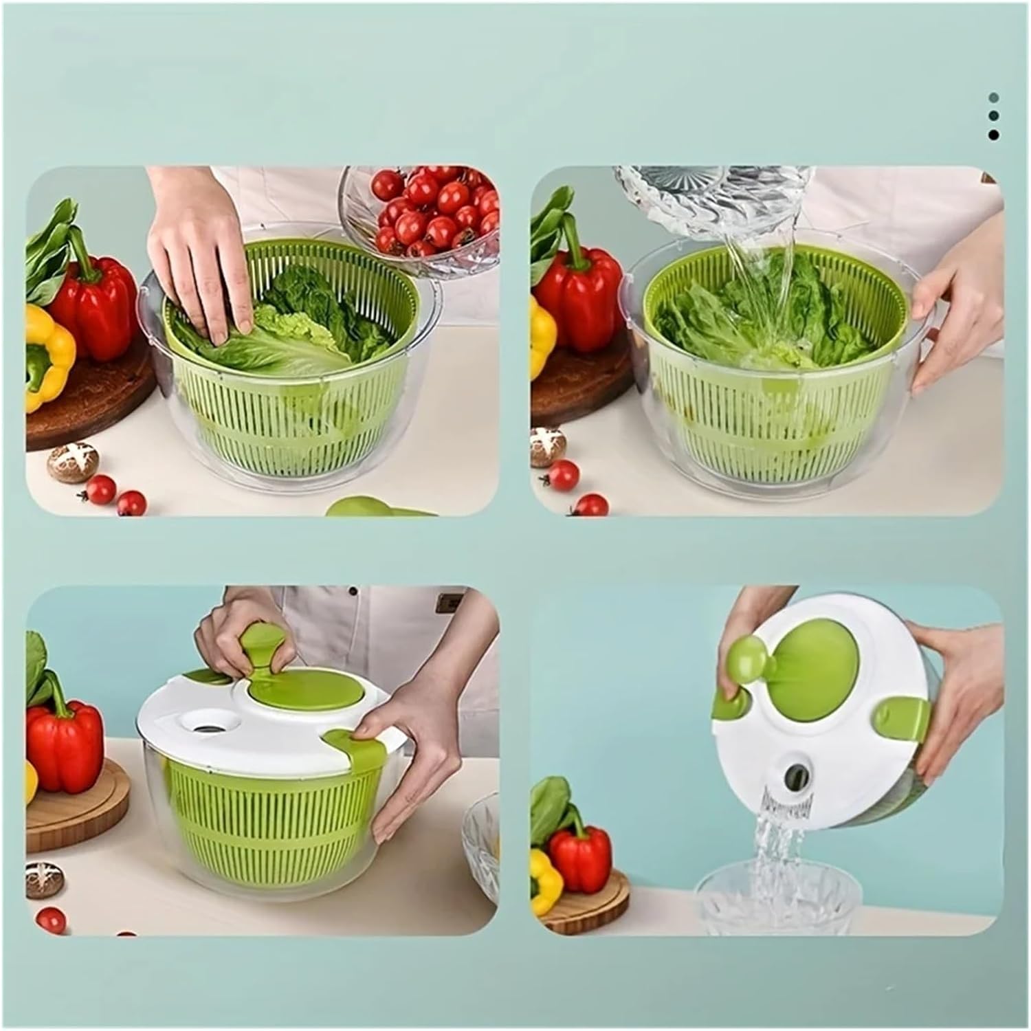 Fit for Salad Spinner - Lettuce Washer & Dryer for Leafy Greens - Kitchen Tool for Vegetable Drying