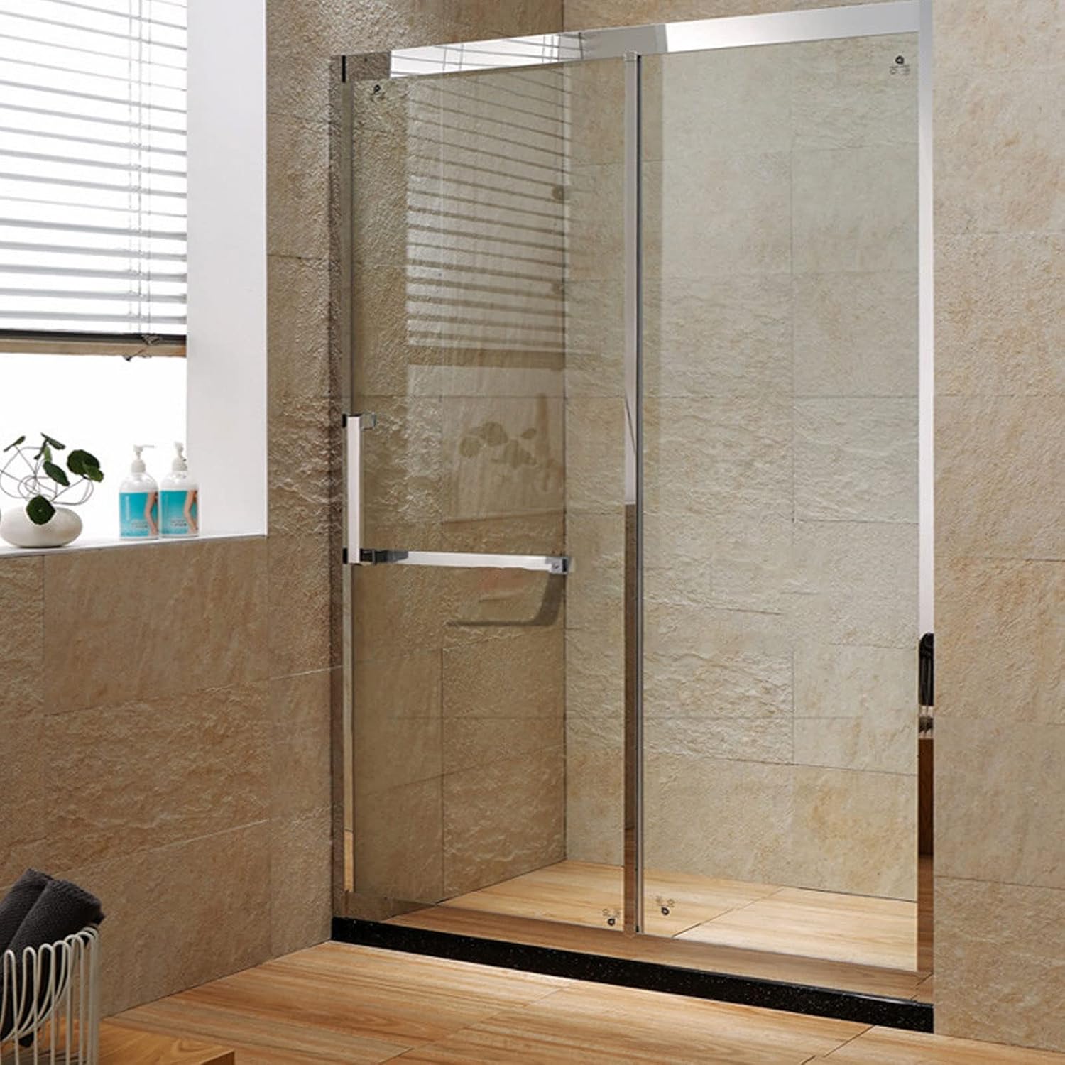 Shower Door Handle Replacement Set for Glass Enclosures, Internal/External Pulls & Towel Bars, 225mm & 425mm Knobs for Bathroom Upgrade (300mm+450mm)