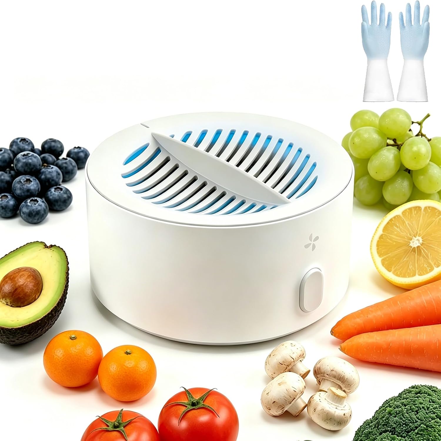 Puribreeze Produce Cleaner, Puribreeze Vegetable Cleaner, 2026 Upgraded Fruit Cleaner Device Waterproof Fruit and Vegetable Purifier Clean Produce with Titanium Electrolysis Purification