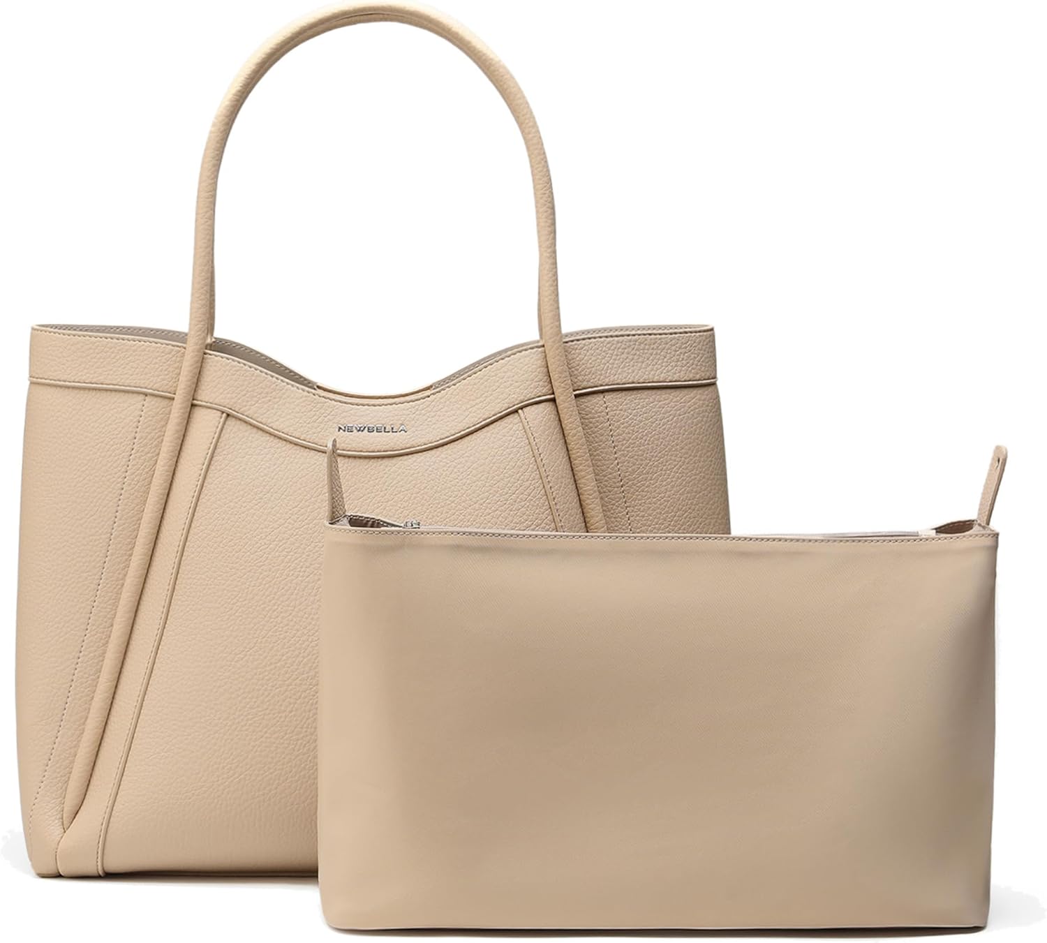 NEWBELLA Kelly Vegan Leather Tote Bag for Women - Stylish Versatile Commute Top Handle Bag, Hobo Shoulder Handbag with Purse