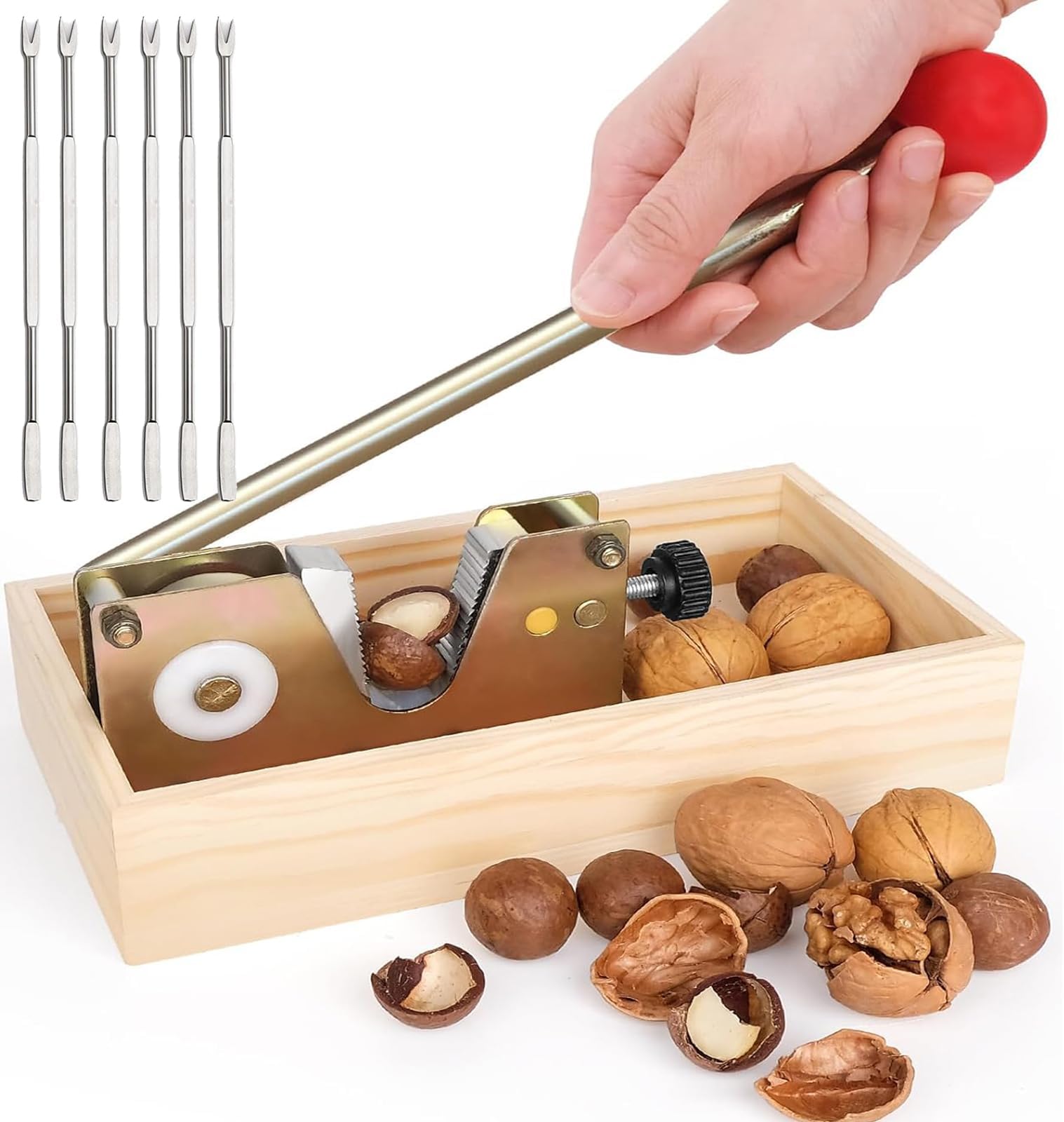 Heavy Duty Macadamia Nut Cracker Tool with 1 Crab