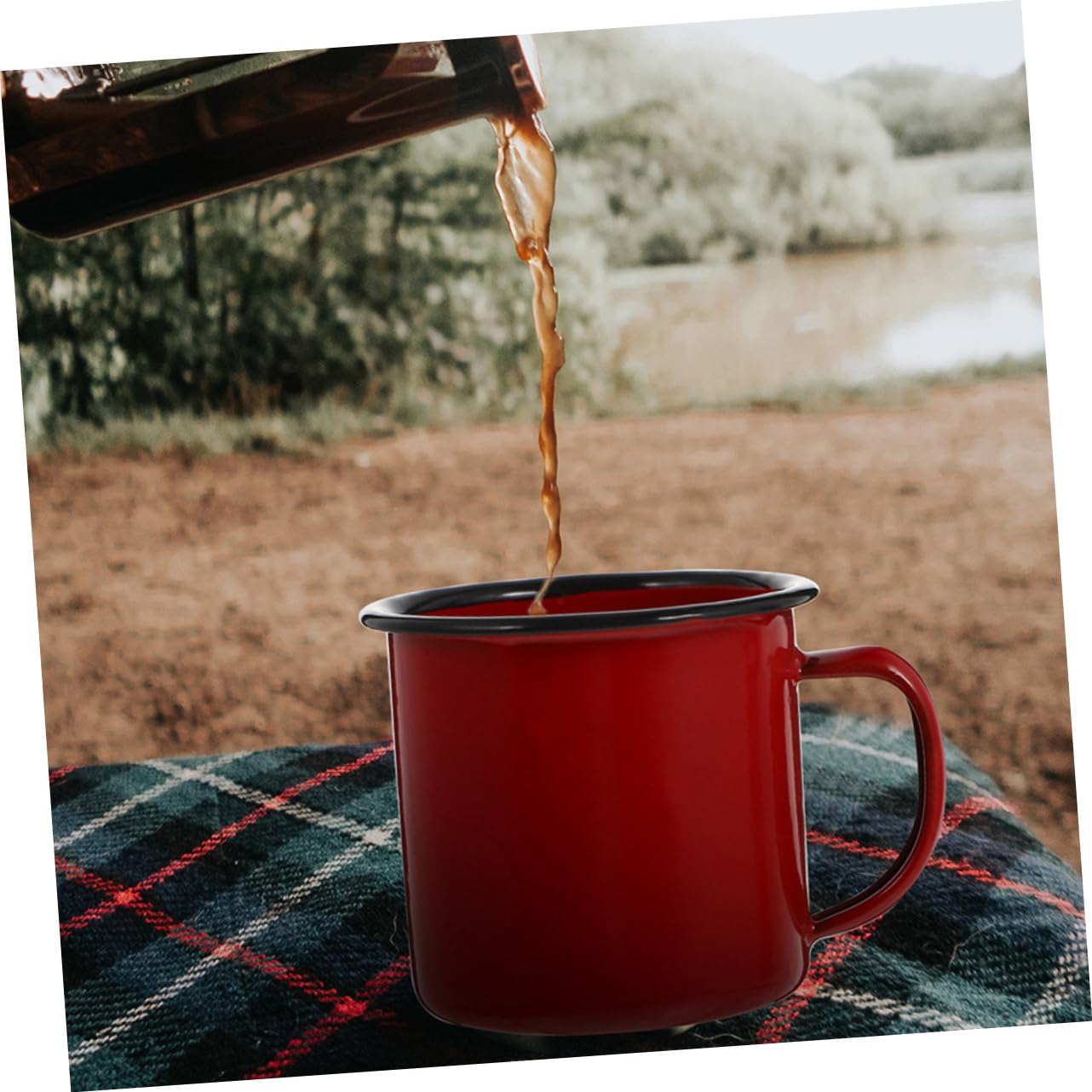 Mikinona 6stücke Bunte Emaille Tassen Vintage Wasserbecher Für Camping Outdoor Zuhause Leichte Bruchsichere Trinkbecher Für Kaffee Tee Saft Und Mehr