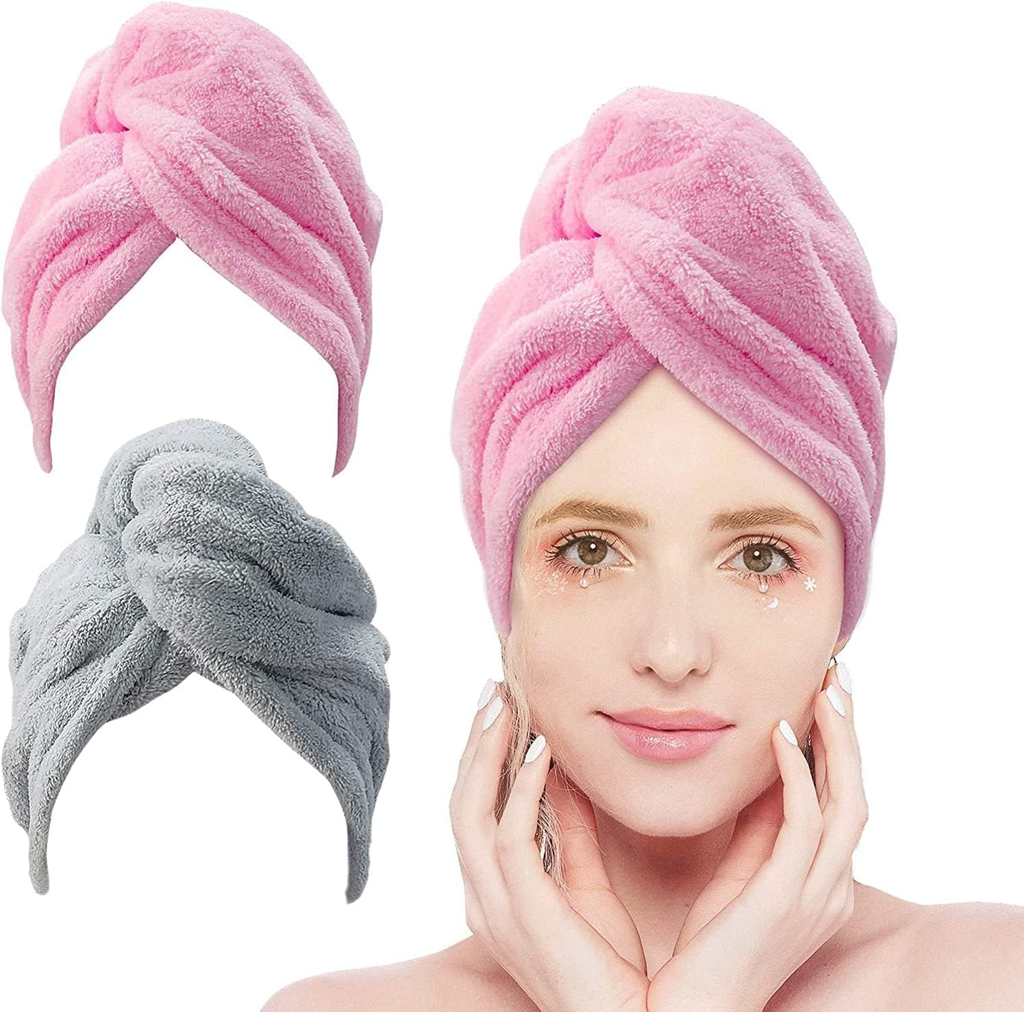 ECVV Microfiber Hair Towel for Curly Hair Turbans for Wet Hair Drying Towels Fast Dry Hair Towel Wrap for Women 26 Inch10 Inch