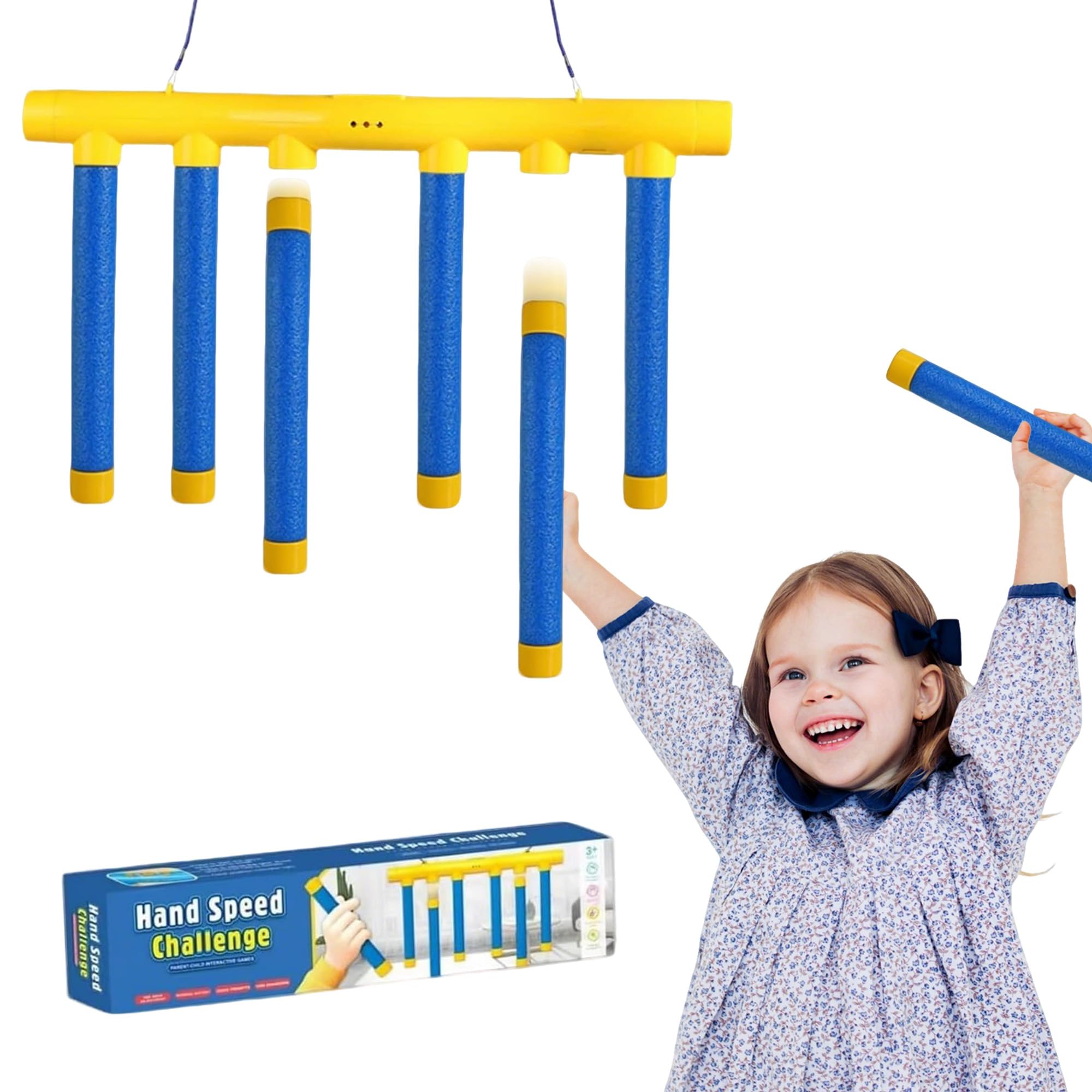 Training Catching Sticks Game: Hand Speed Challenge Reaction Game Multifunctional Dropping Stick Game Reaction Training Toy - 3 Falling Speeds Adjustable