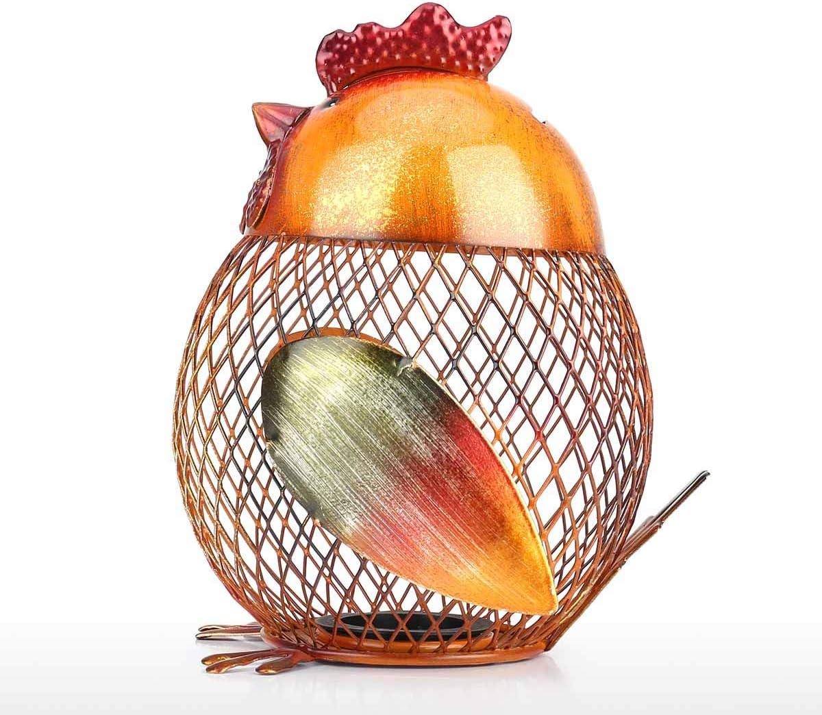Tooarts Money Bank Rooster Iron Handmade Piggy Coin Bank Practical Craft Home Decoration