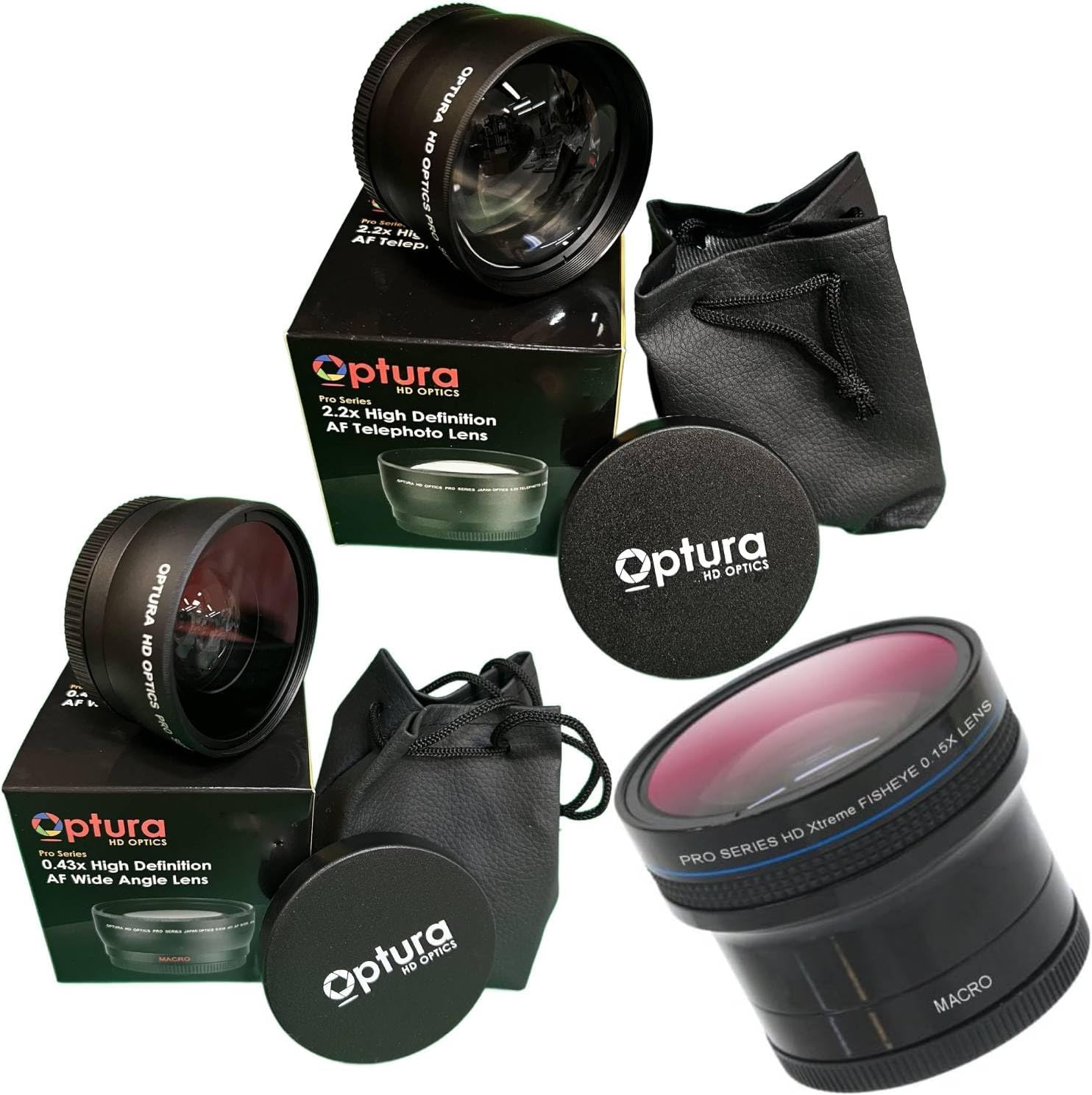 52MM OPTURA HD OPTICS Lenses Kit Included Wide Angle Lens+ 0.16X HD Fisheye Lens+ Telephoto Lens for Nikon AF-S DX NIKKOR 35mm f/1.8G